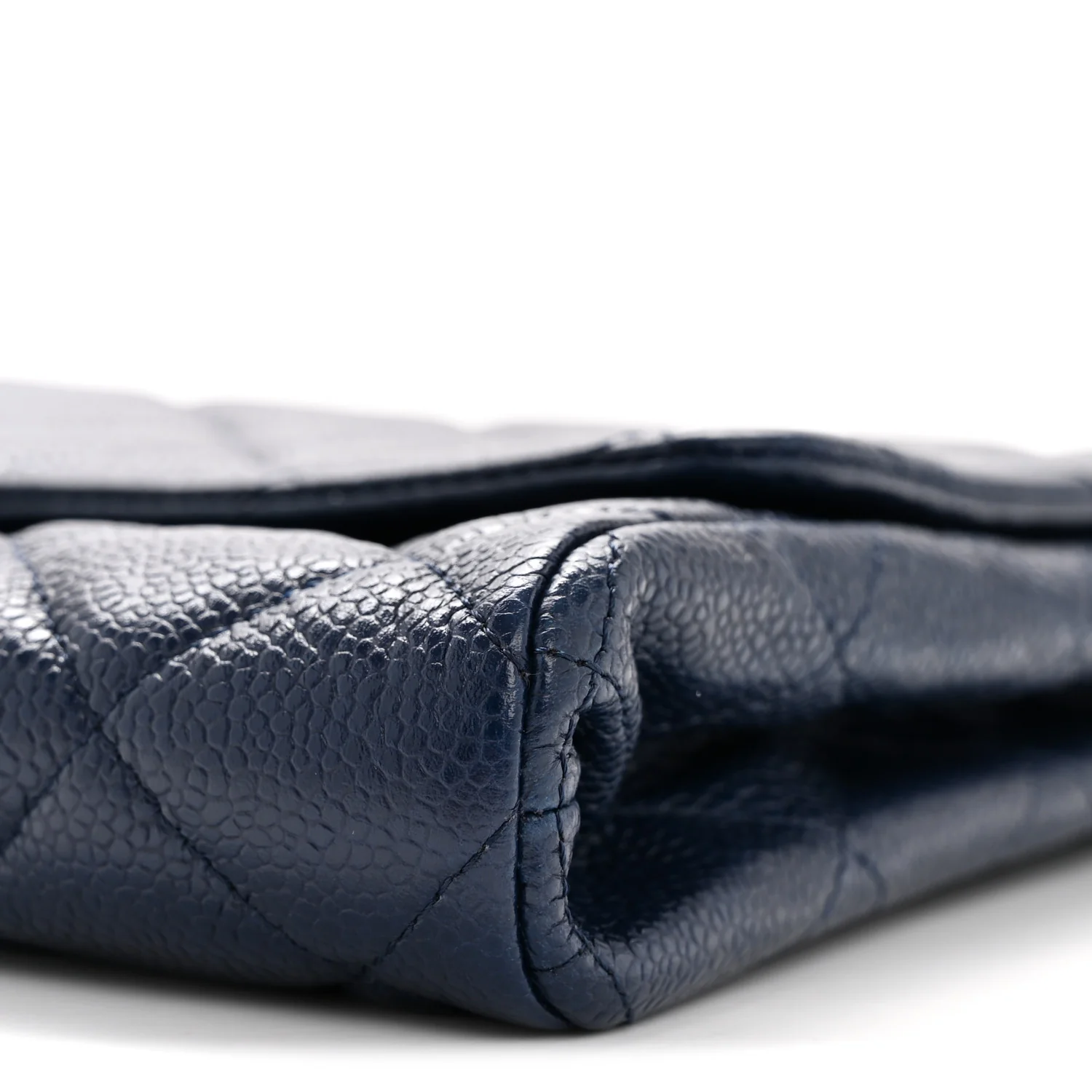 Caviar Quilted Clutch With Chain Flap Navy Blue - Image 10