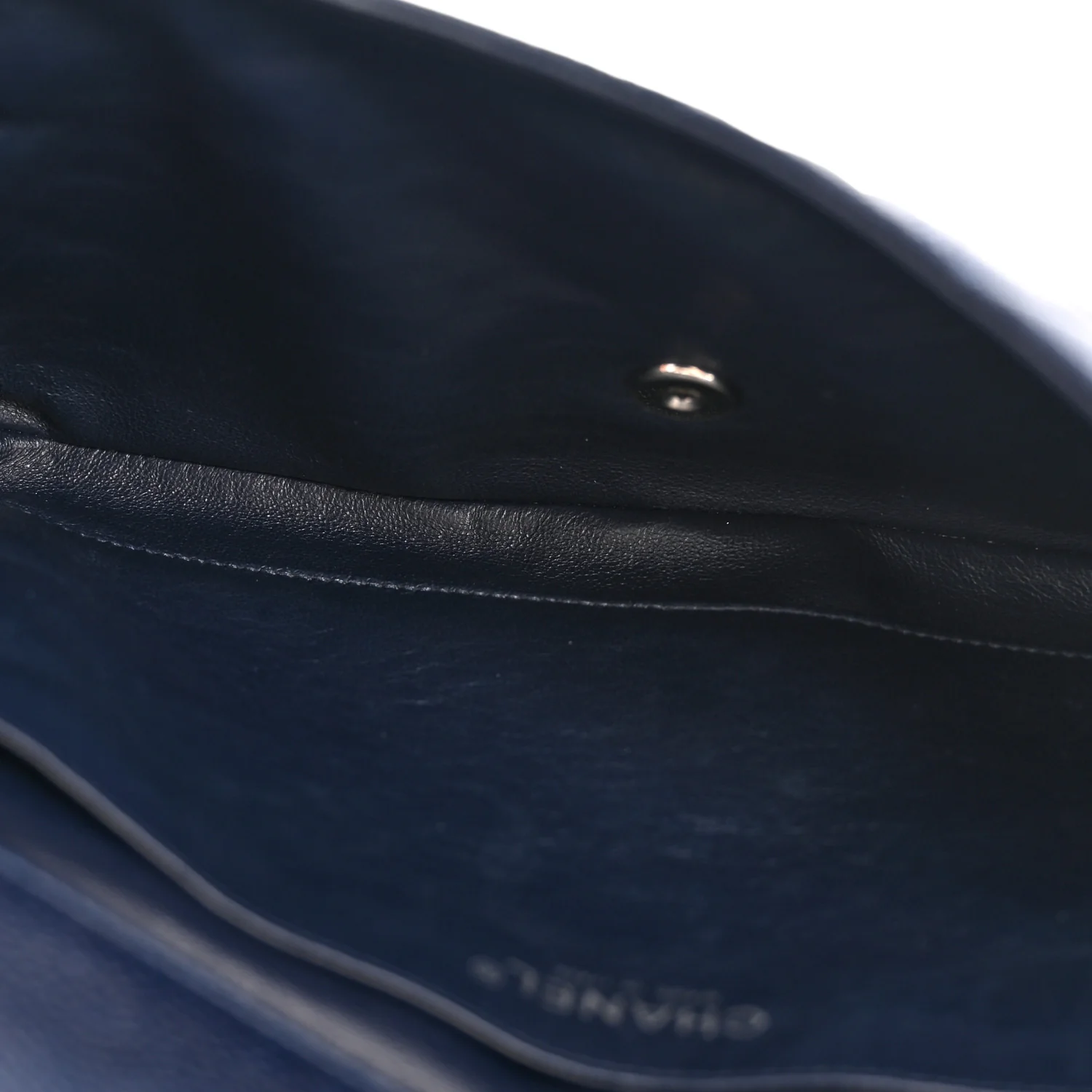Caviar Quilted Clutch With Chain Flap Navy Blue - Image 5