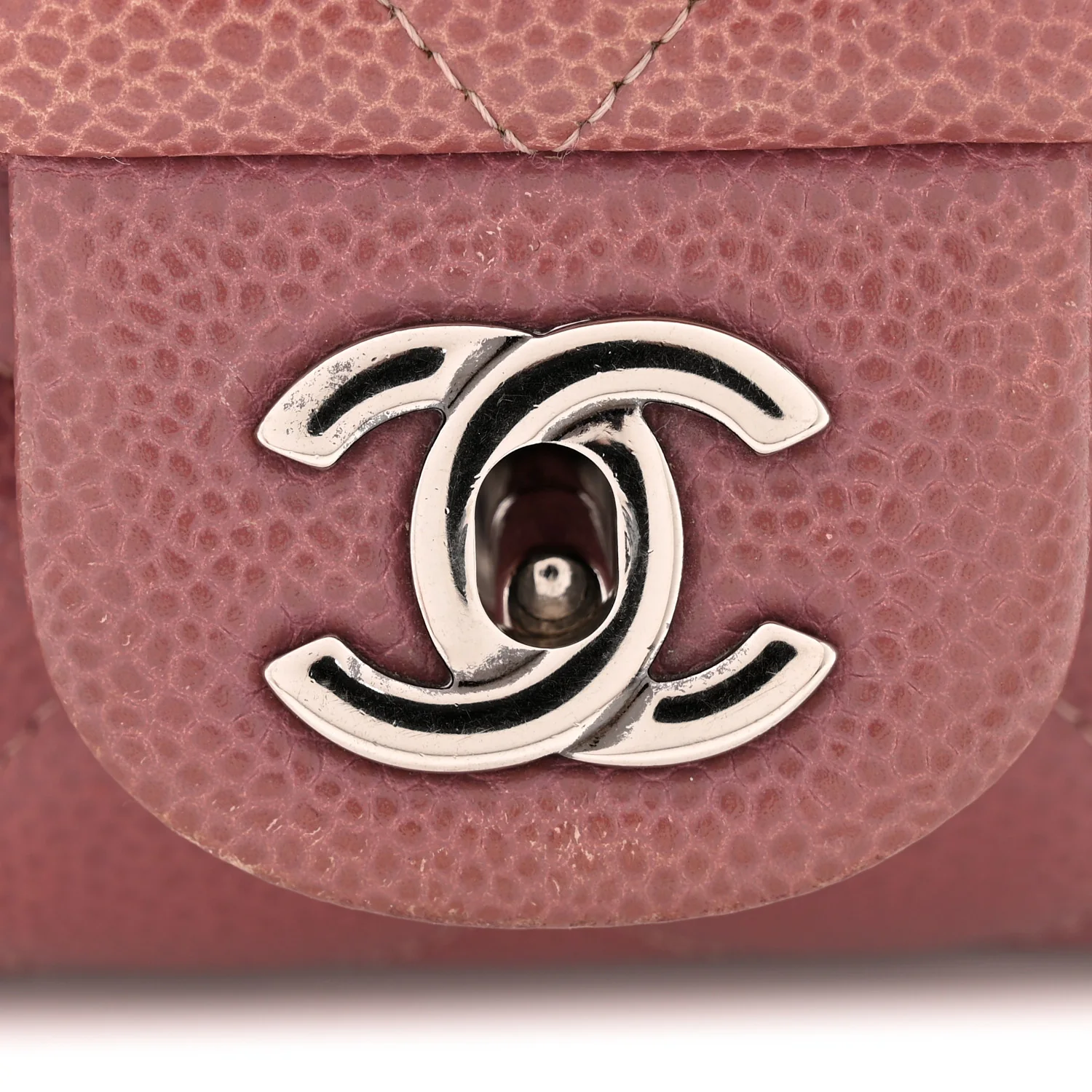 Caviar Quilted Clutch With Chain Flap Purple - Image 13
