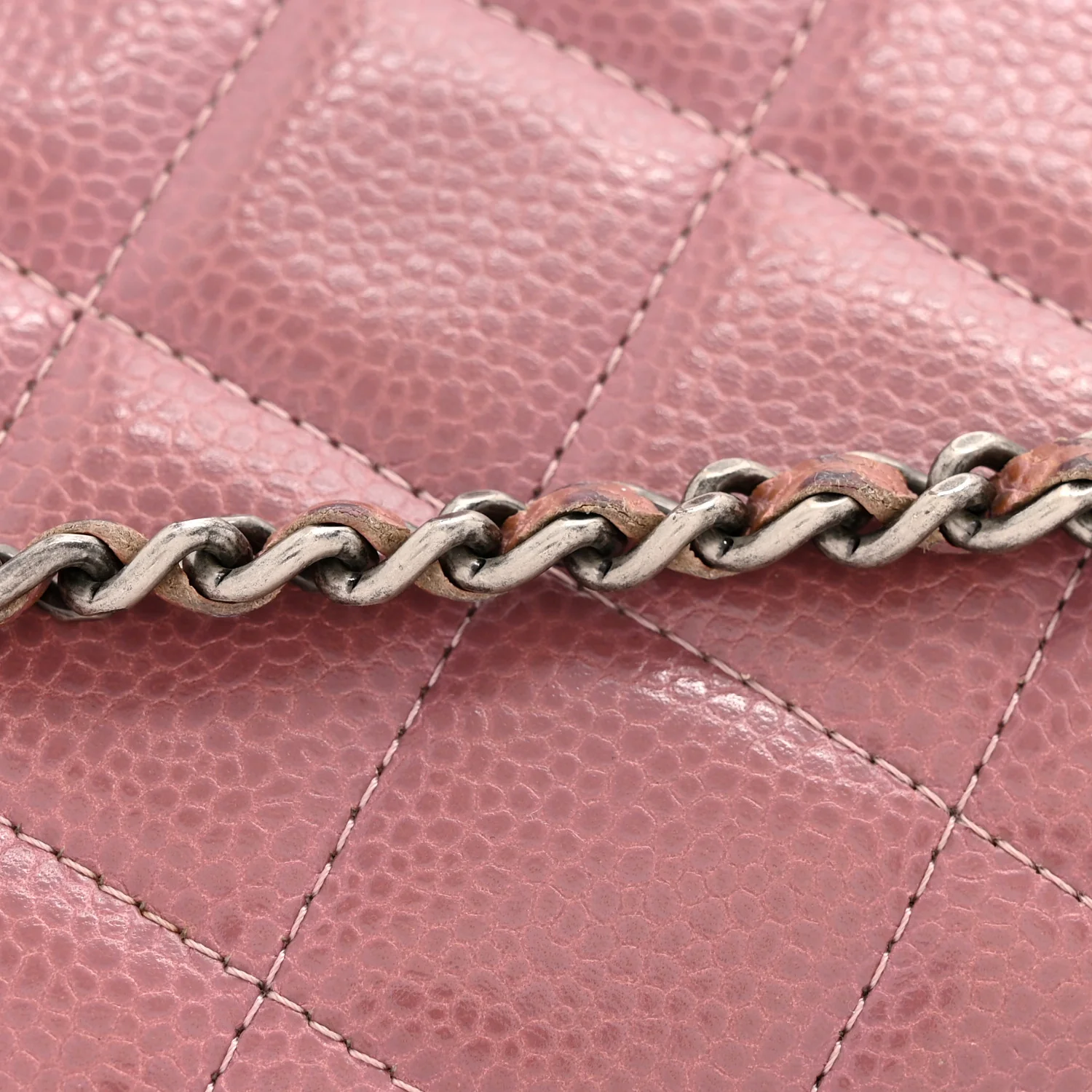 Caviar Quilted Clutch With Chain Flap Purple - Image 15