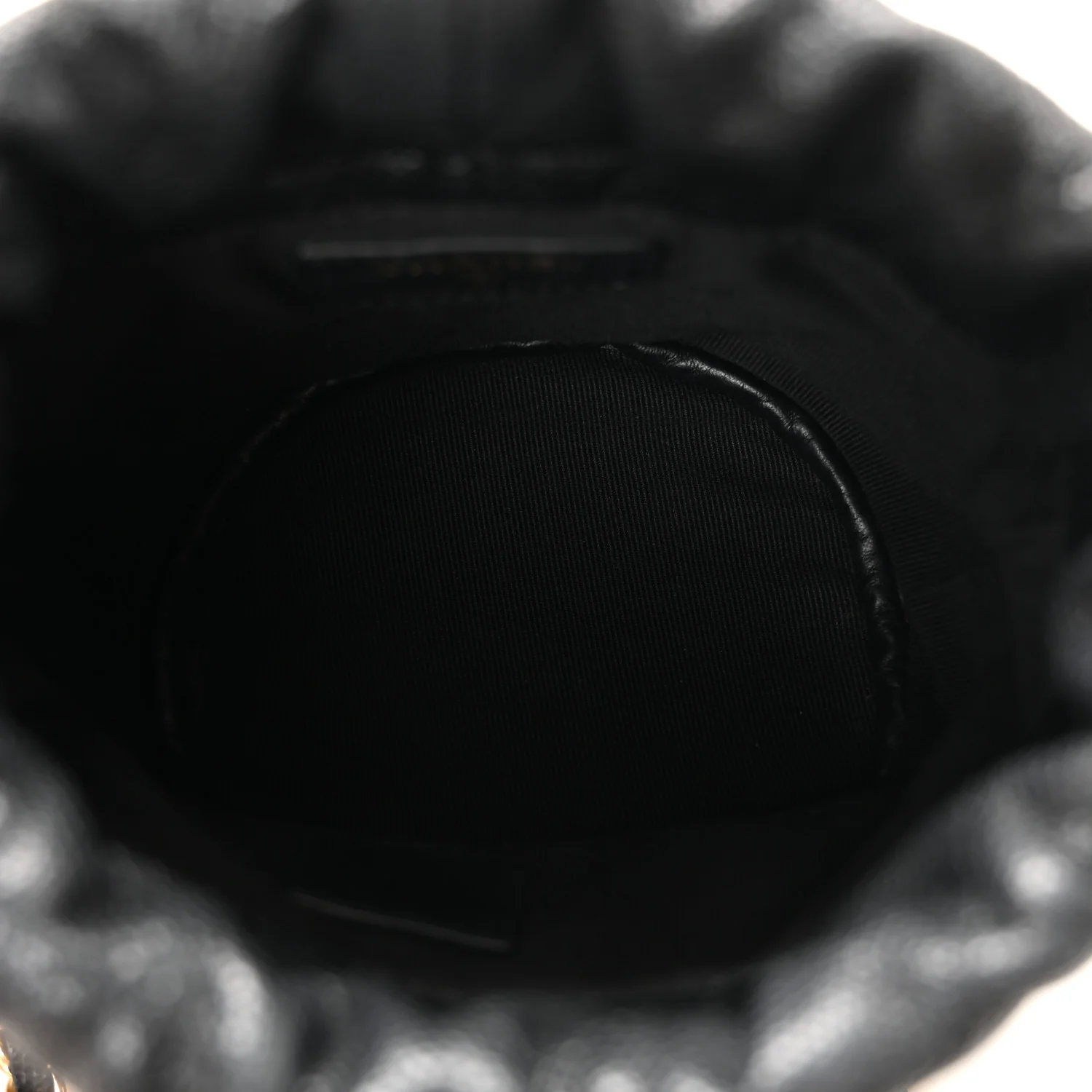 Caviar Quilted Coco First Bucket Clutch With Chain Black - Image 5