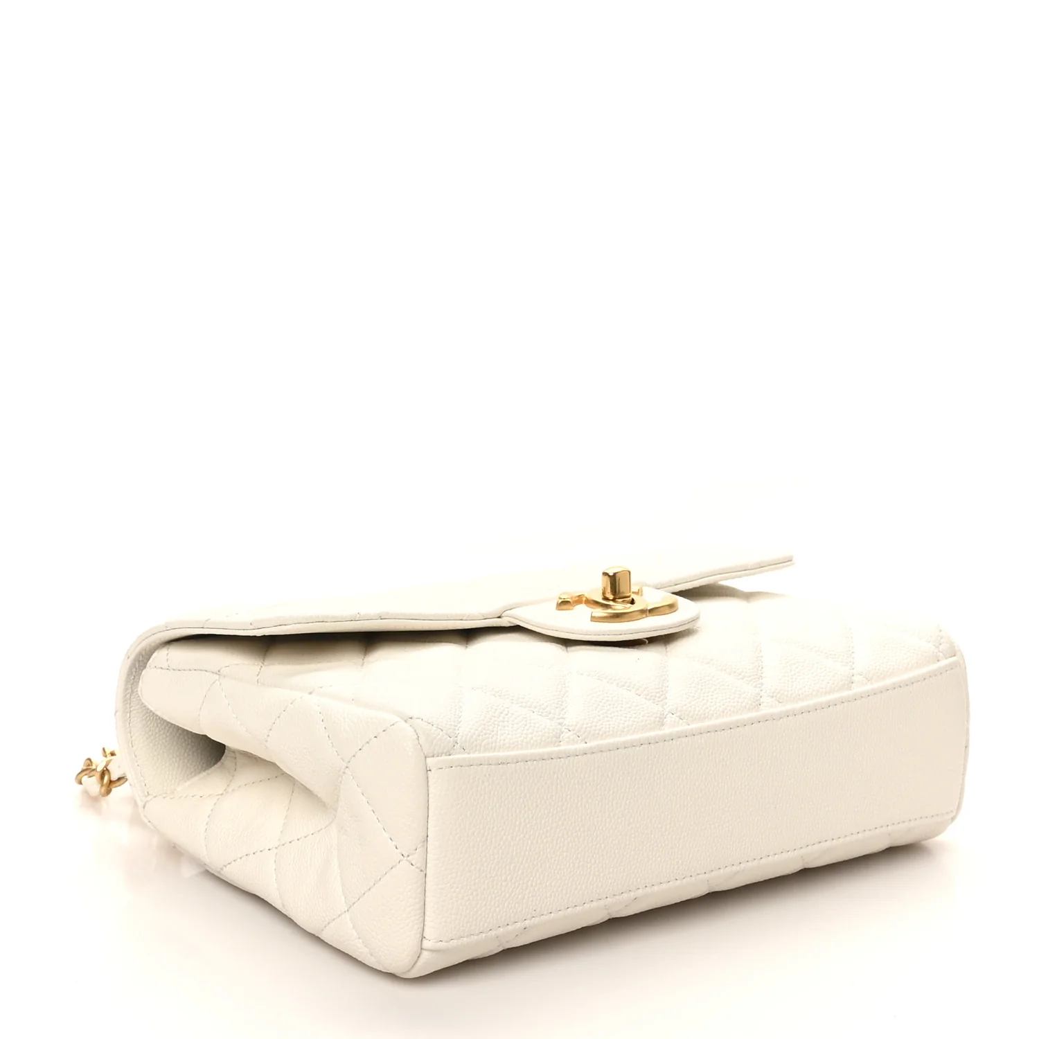 Caviar Quilted Coco First Flap White - Image 4