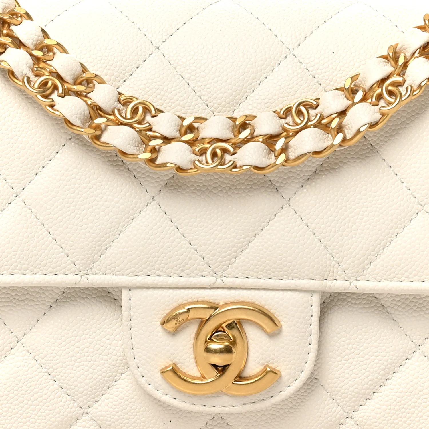 Caviar Quilted Coco First Flap White - Image 8