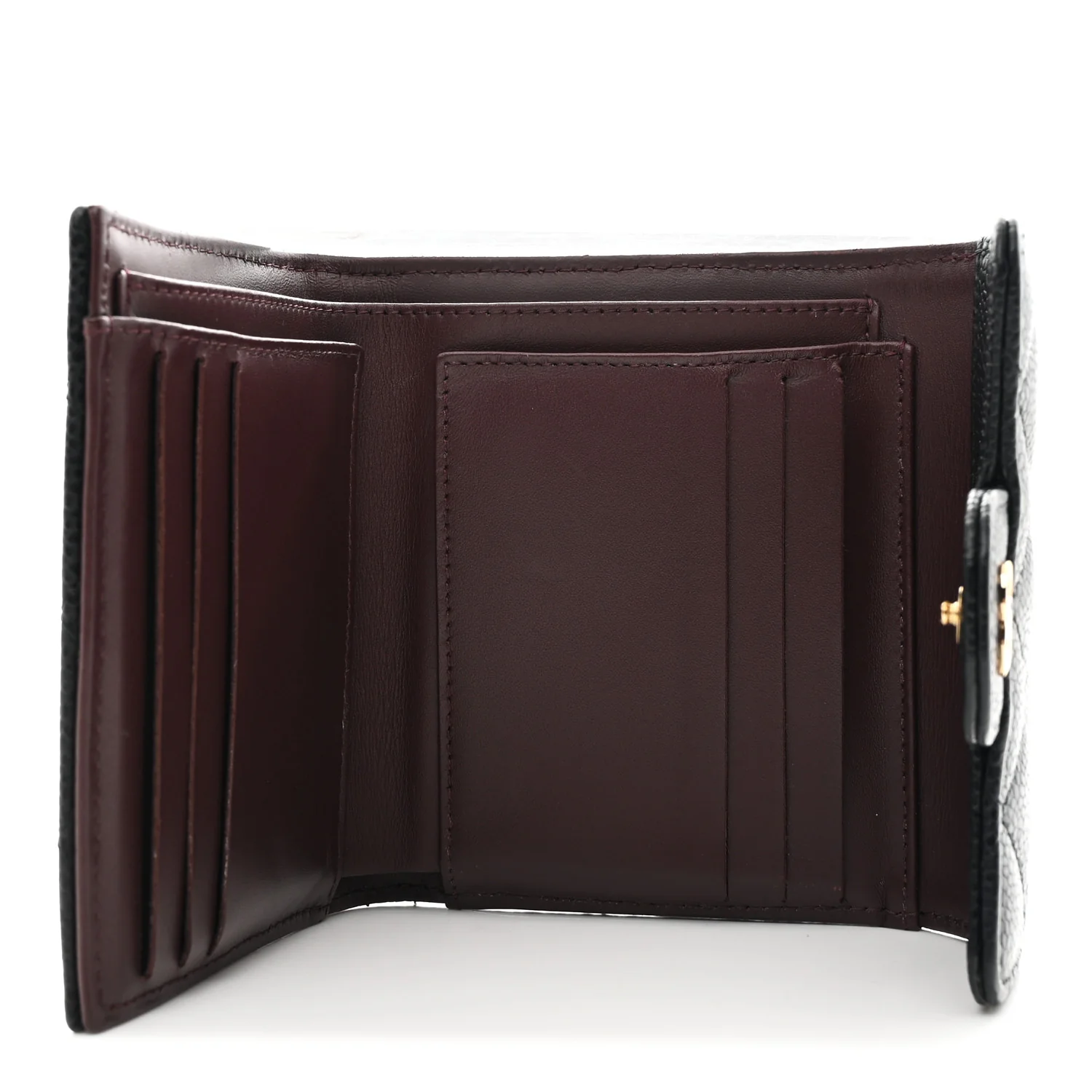 Caviar Quilted Compact Flap Wallet Black - Image 5