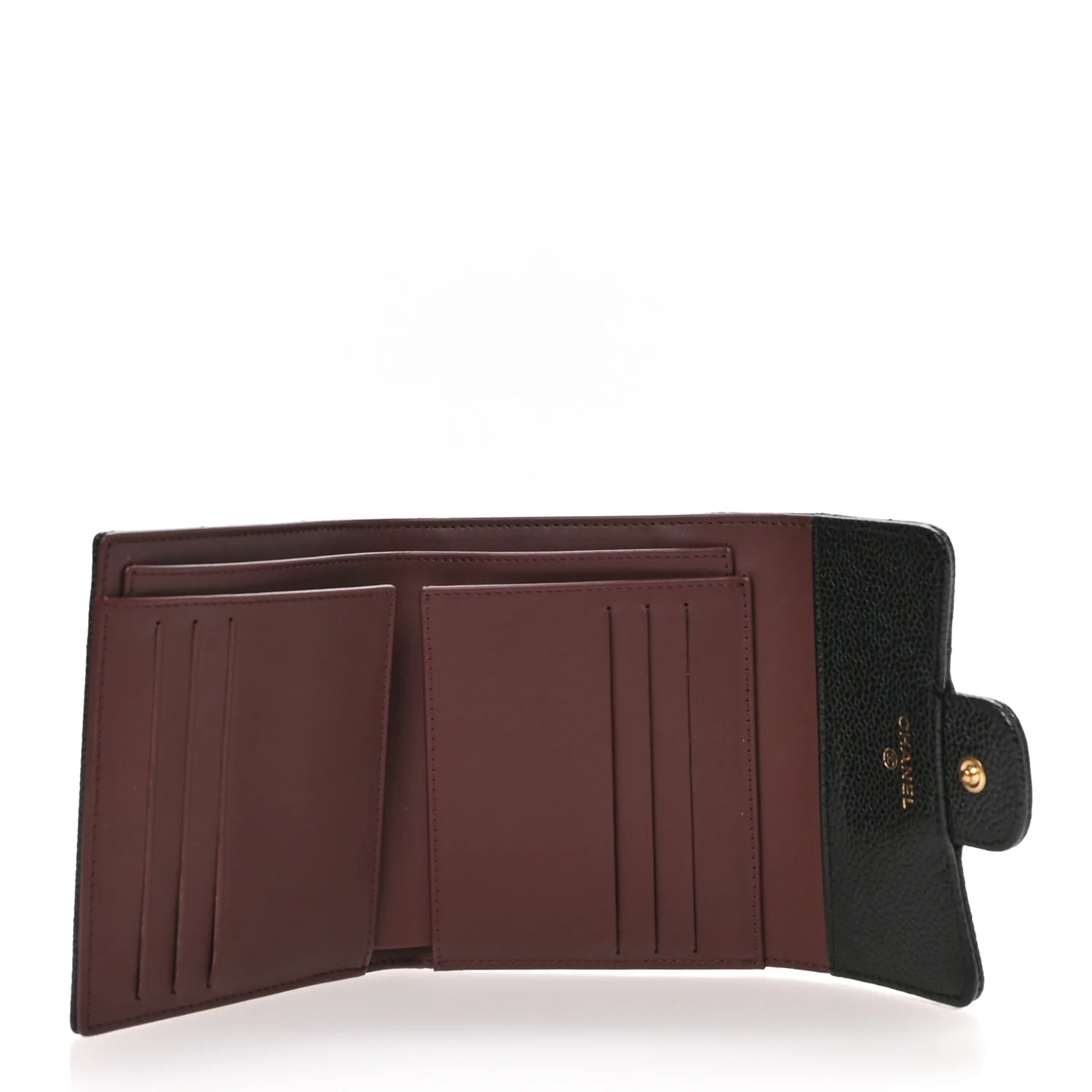 Caviar Quilted Compact Flap Wallet Black - Image 5