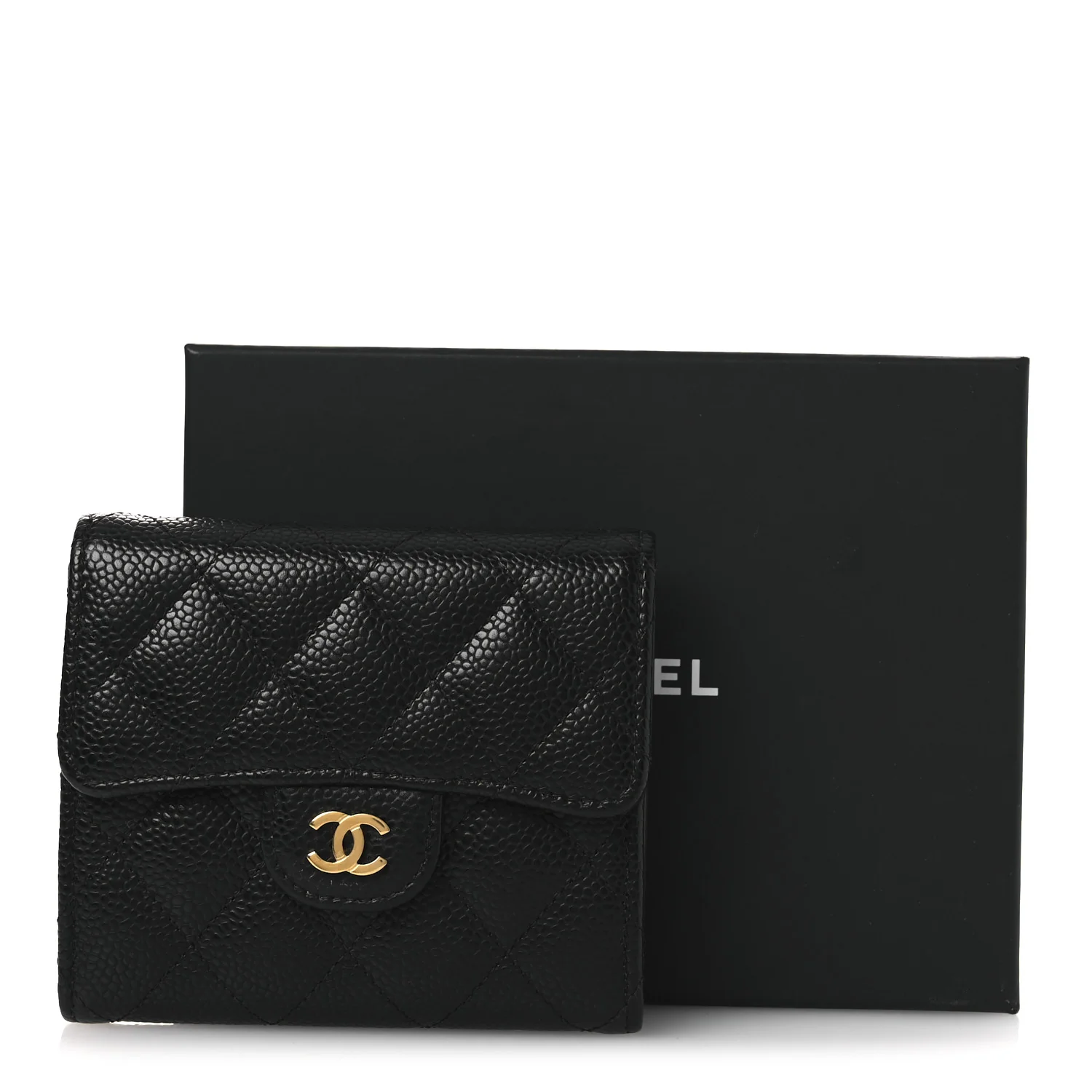 Caviar Quilted Compact Flap Wallet Black - Image 10