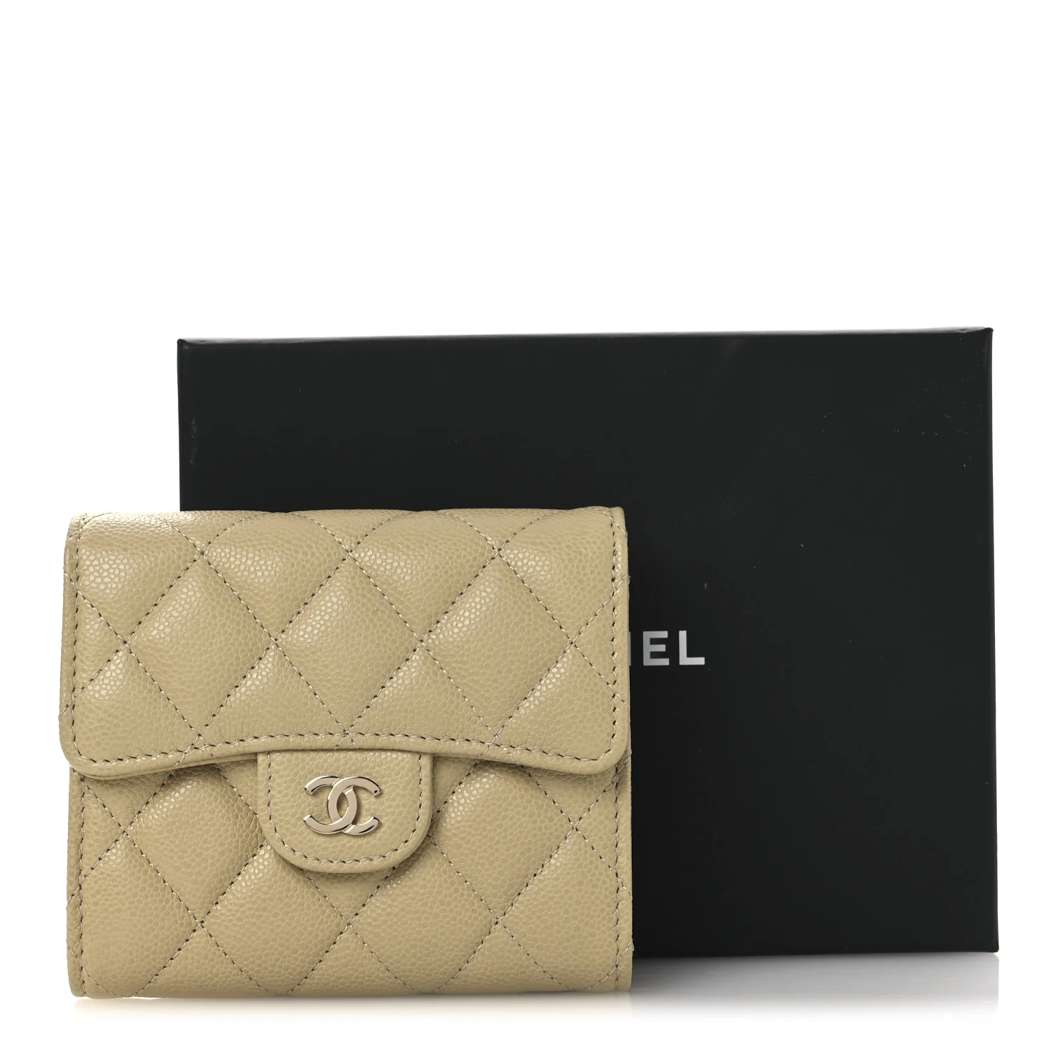 Caviar Quilted Compact Flap Wallet Light Green - Image 11