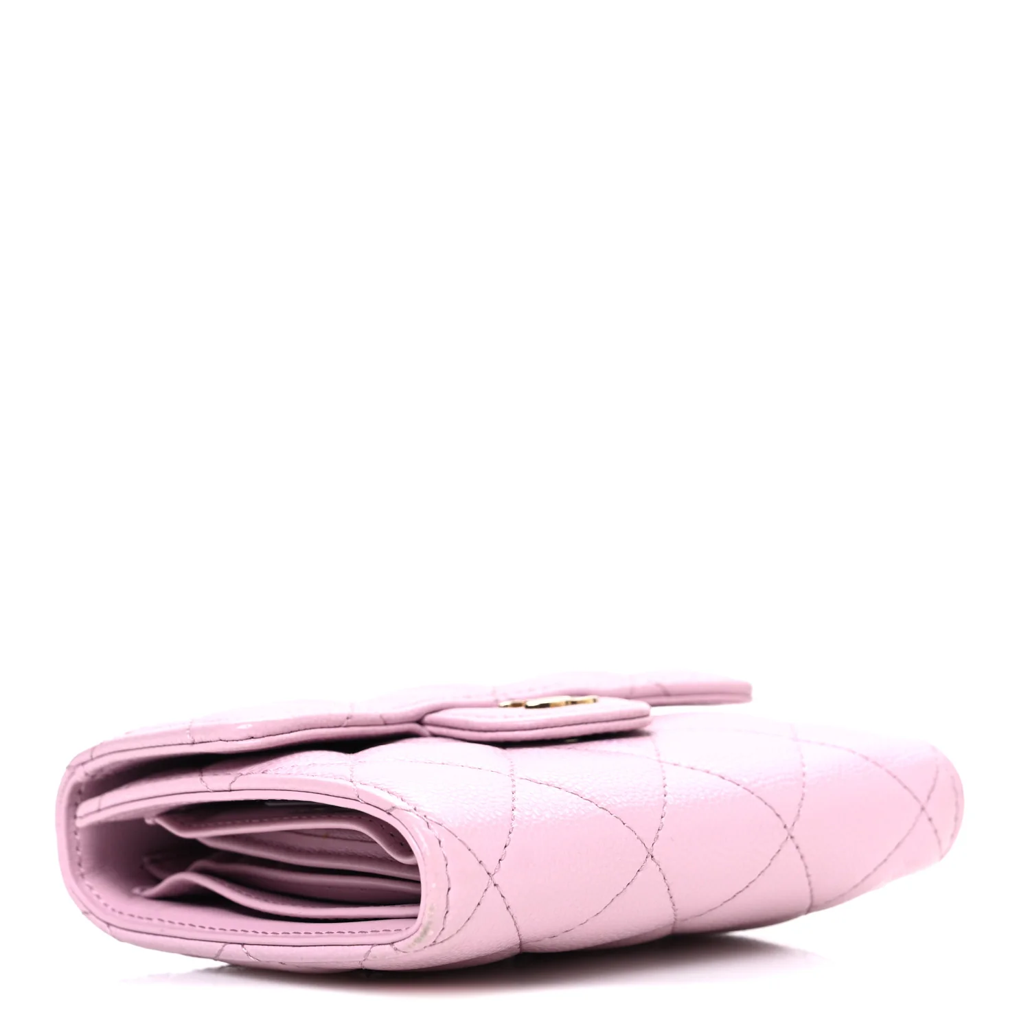Caviar Quilted Compact Flap Wallet Light Pink - Image 4