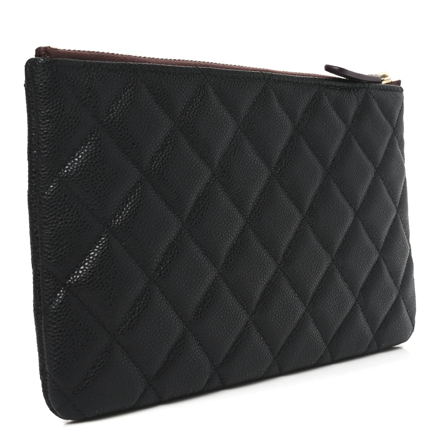 Caviar Quilted Cosmetic Case Black - Image 3