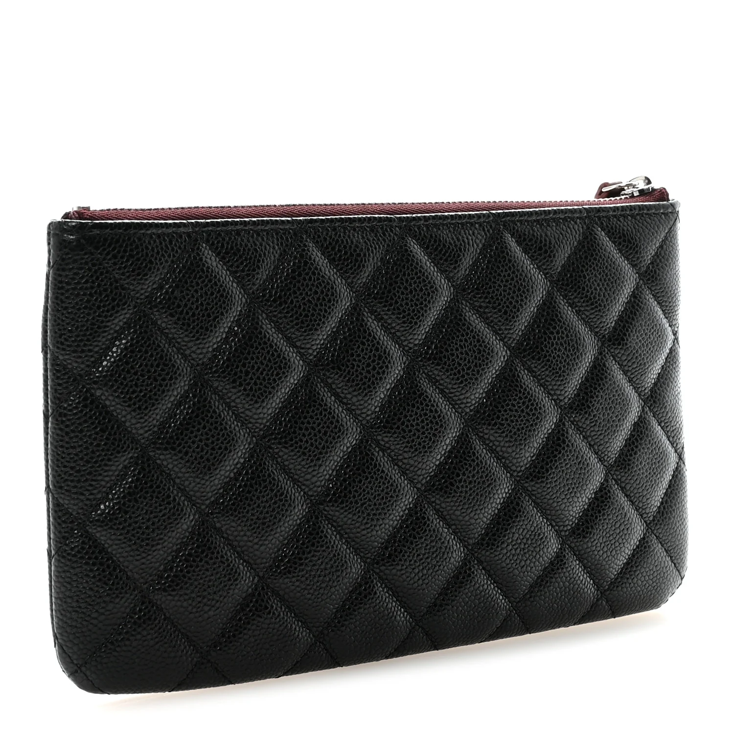 Caviar Quilted Cosmetic Case Black - Image 3