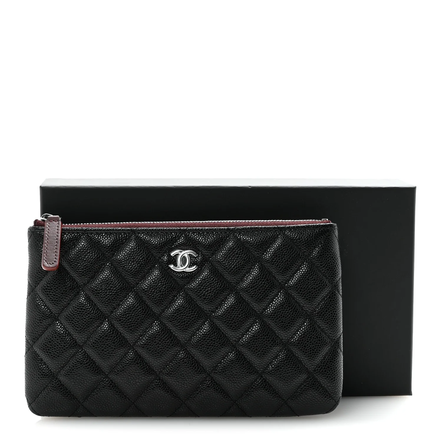 Caviar Quilted Cosmetic Case Black - Image 8