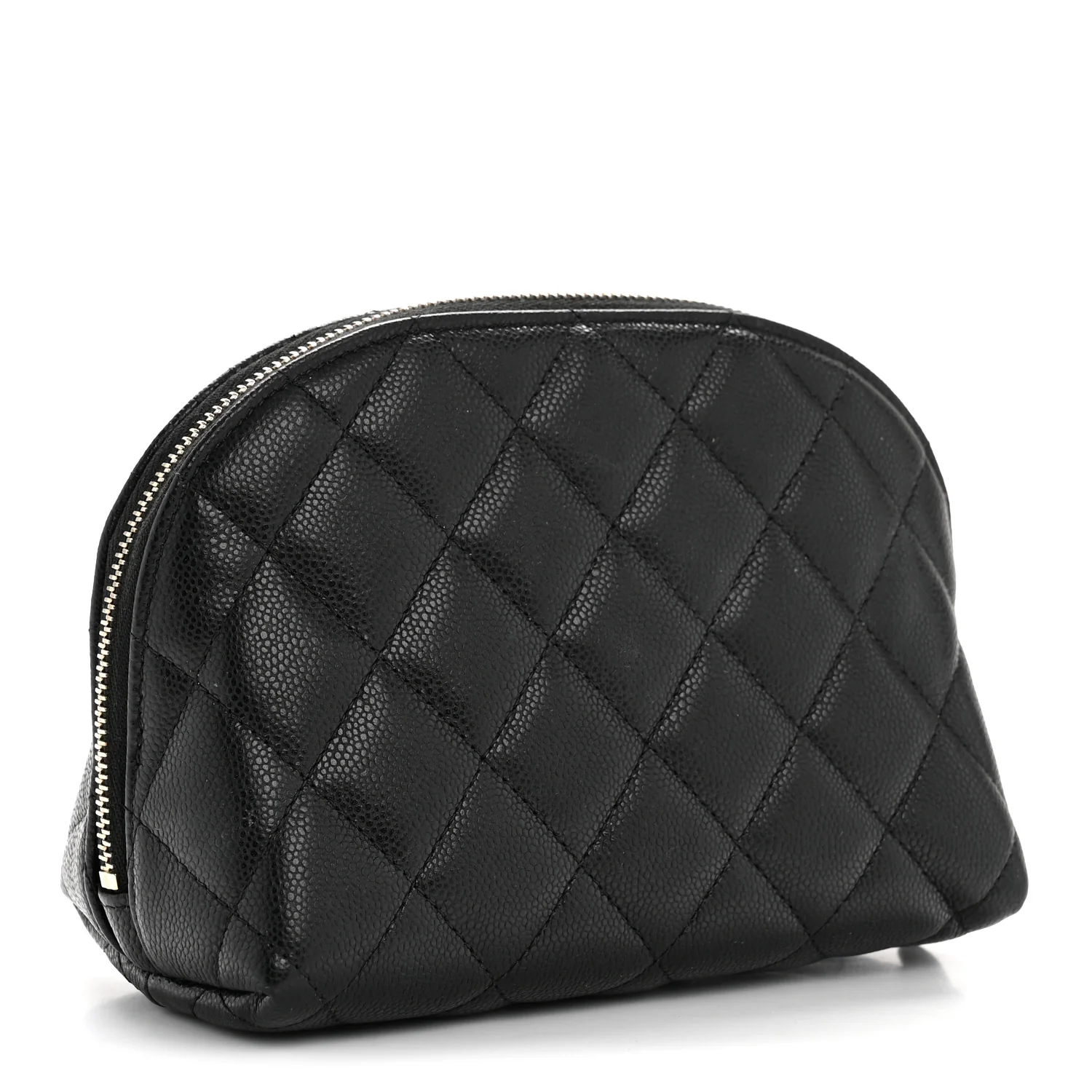 Caviar Quilted Cosmetic Case Black - Image 3