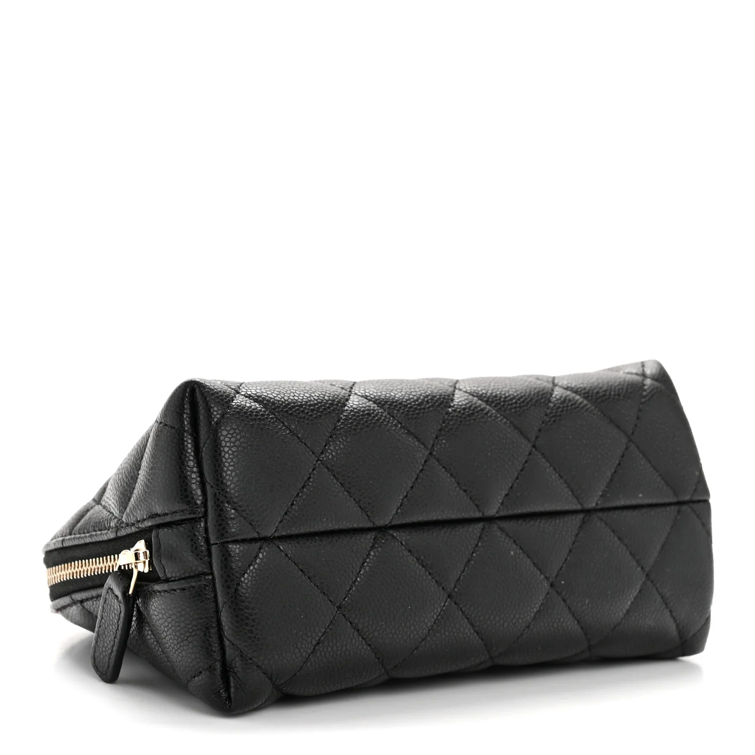 Caviar Quilted Cosmetic Case Black - Image 4