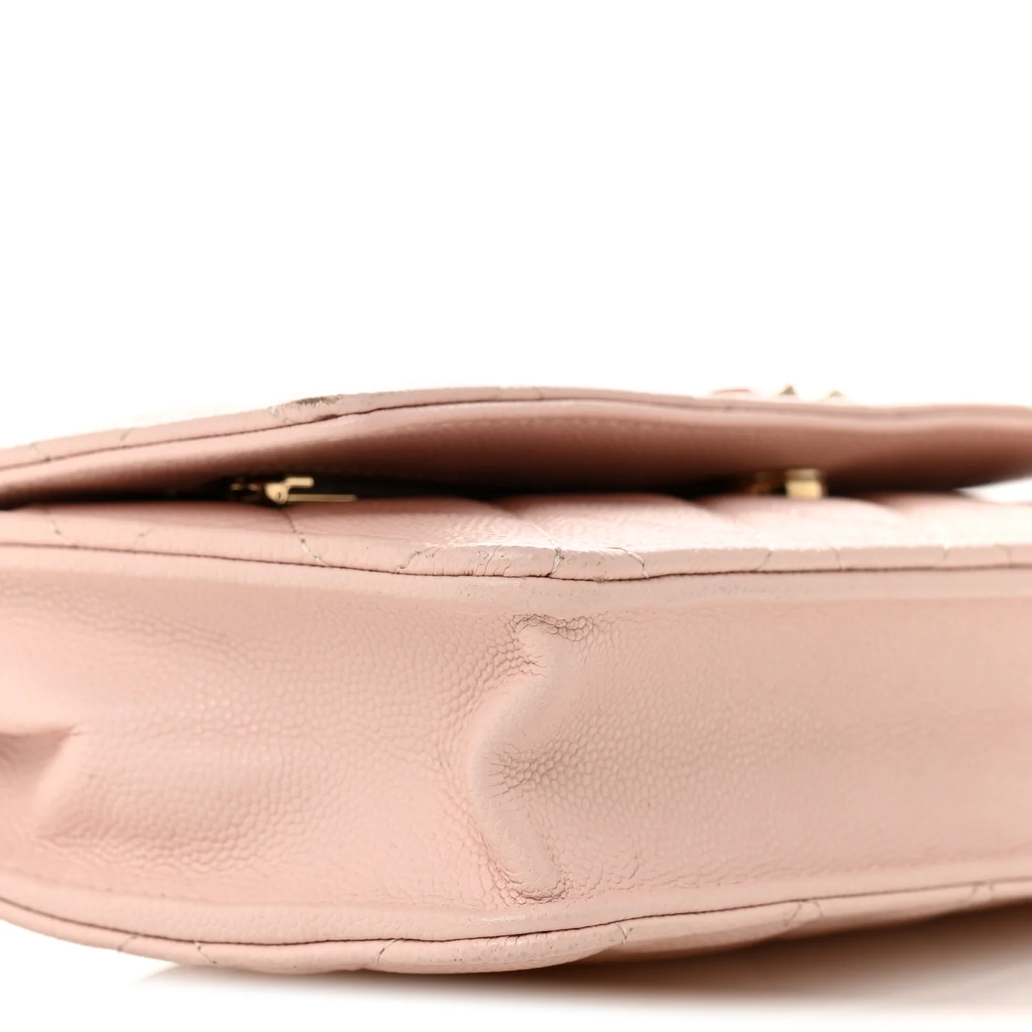 Caviar Quilted Crystal Enamel CC Wallet On Chain WOC Light Pink - Image 10