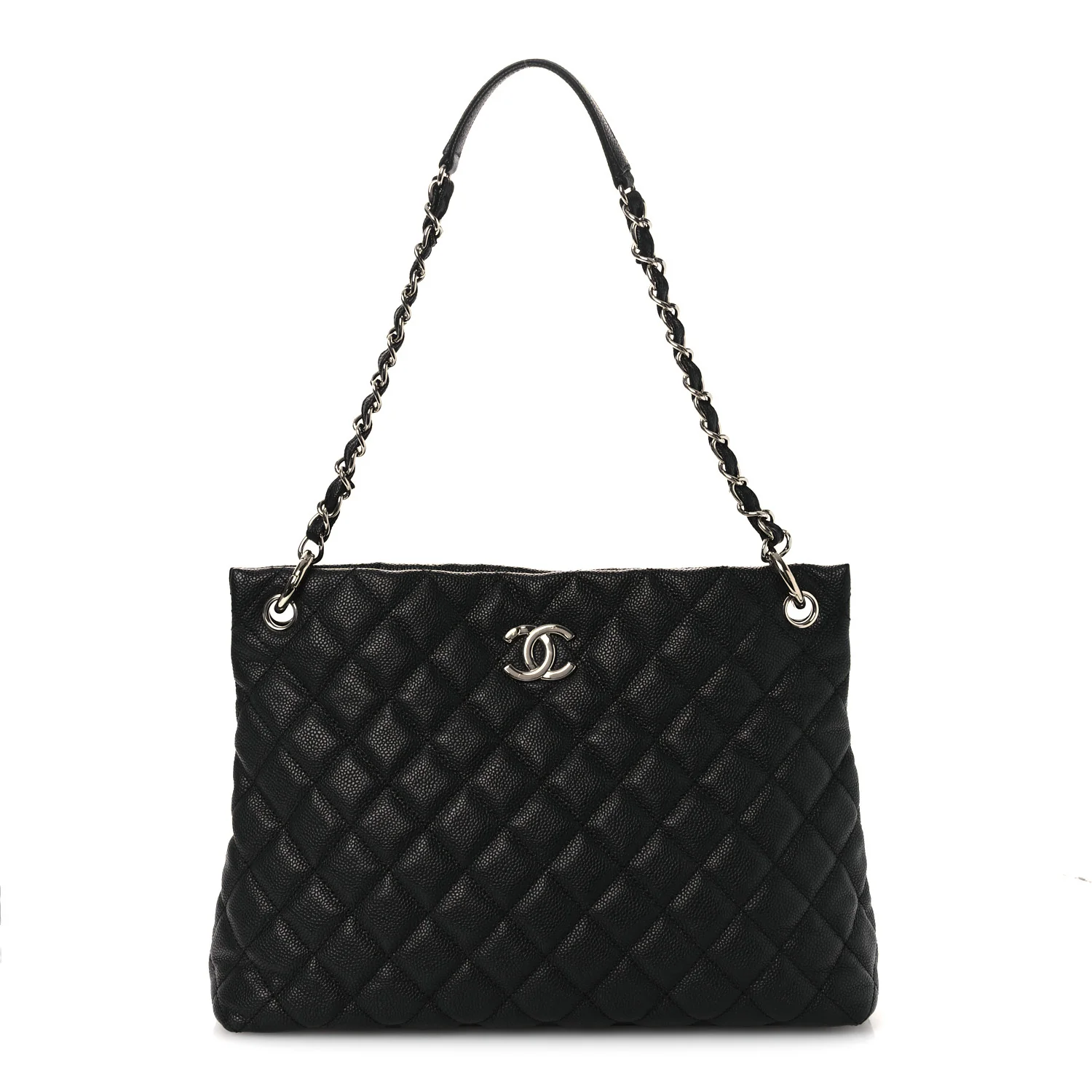 Caviar Quilted Easy Zip Tote Black