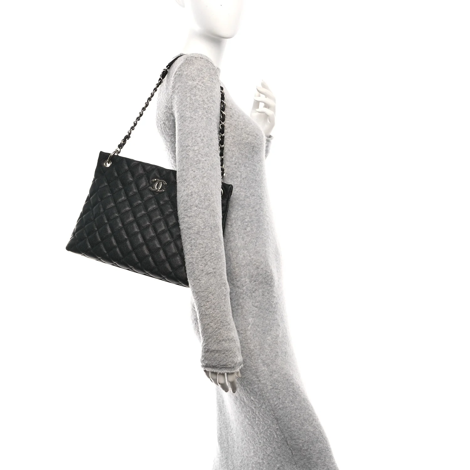 Caviar Quilted Easy Zip Tote Black - Image 2