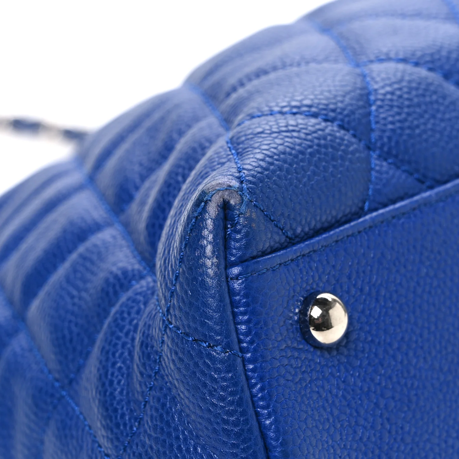 Caviar Quilted Easy Zip Tote Cobalt Blue - Image 11