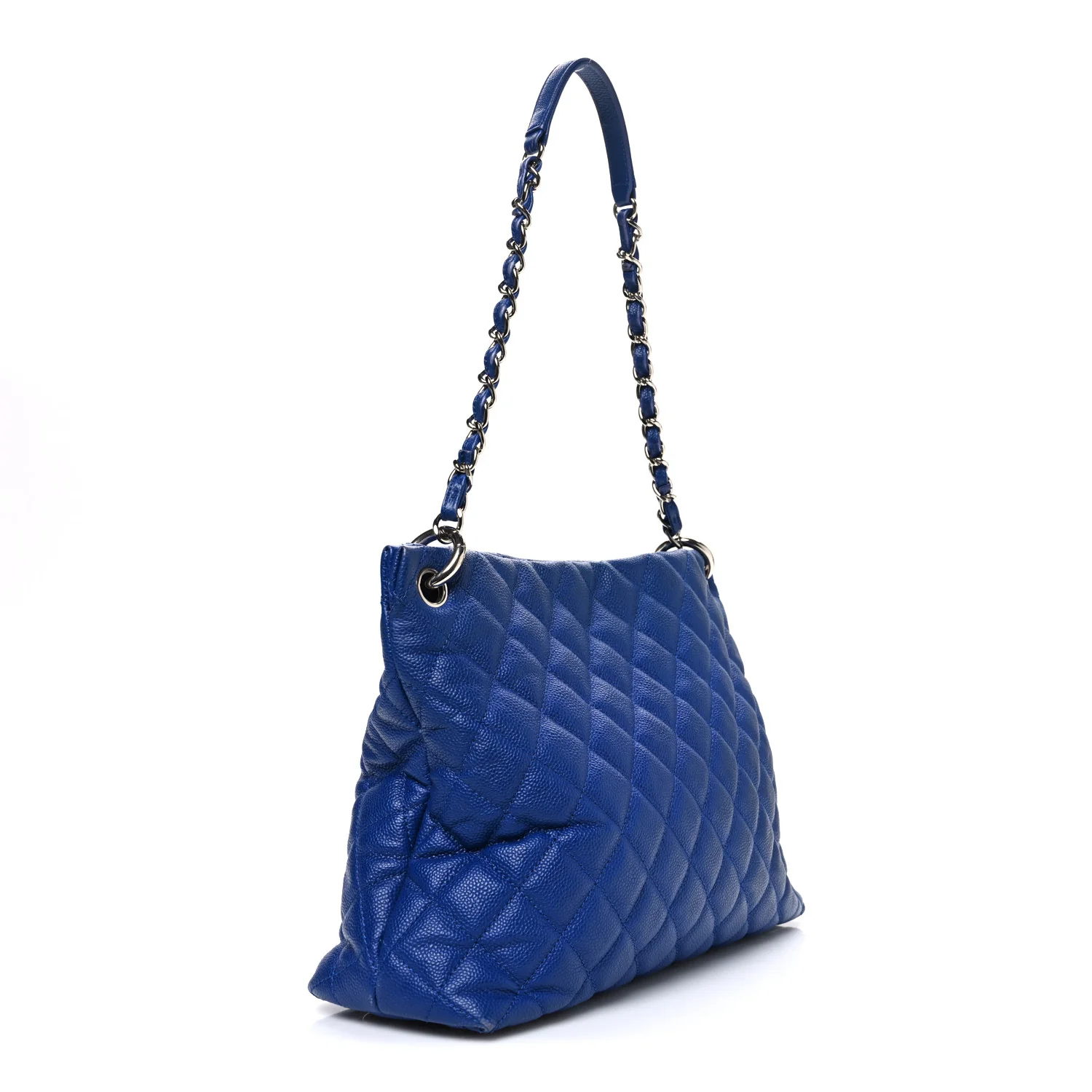 Caviar Quilted Easy Zip Tote Cobalt Blue - Image 3