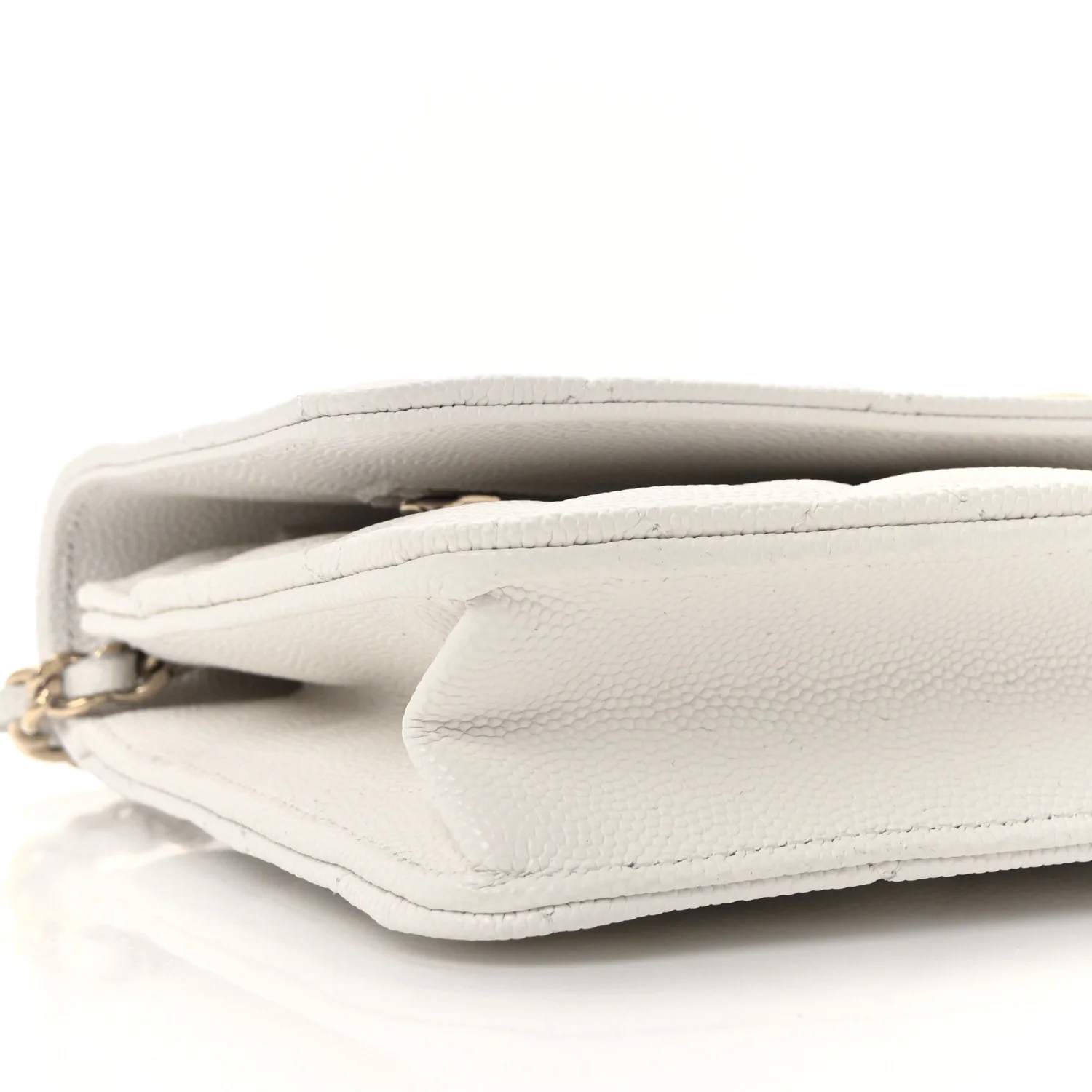 Caviar Quilted Enamel Coco Casino Wallet On Chain WOC White - Image 10