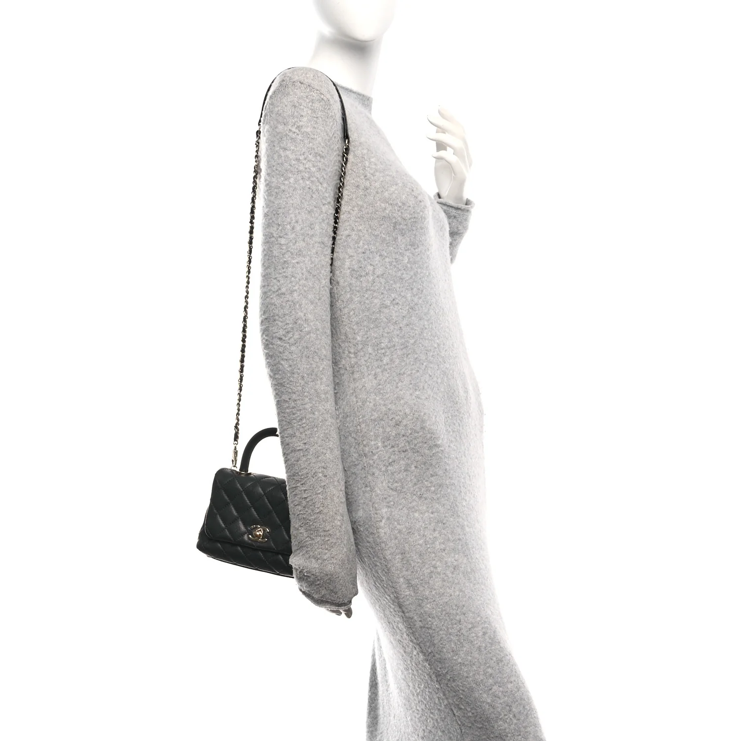 Caviar Quilted Extra Mini Coco Handle Flap Black - Image 2