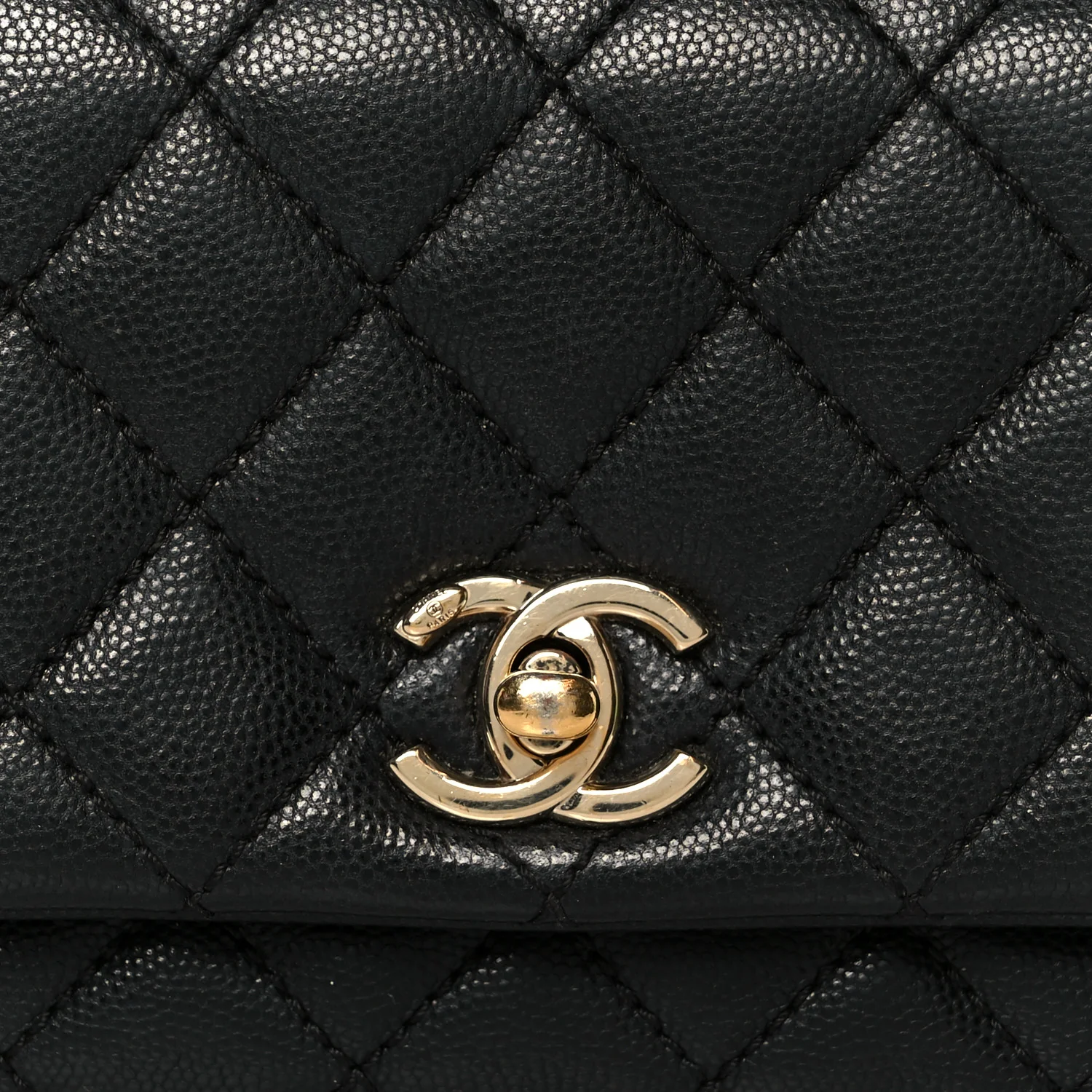 Caviar Quilted Extra Mini Coco Handle Flap Black - Image 9