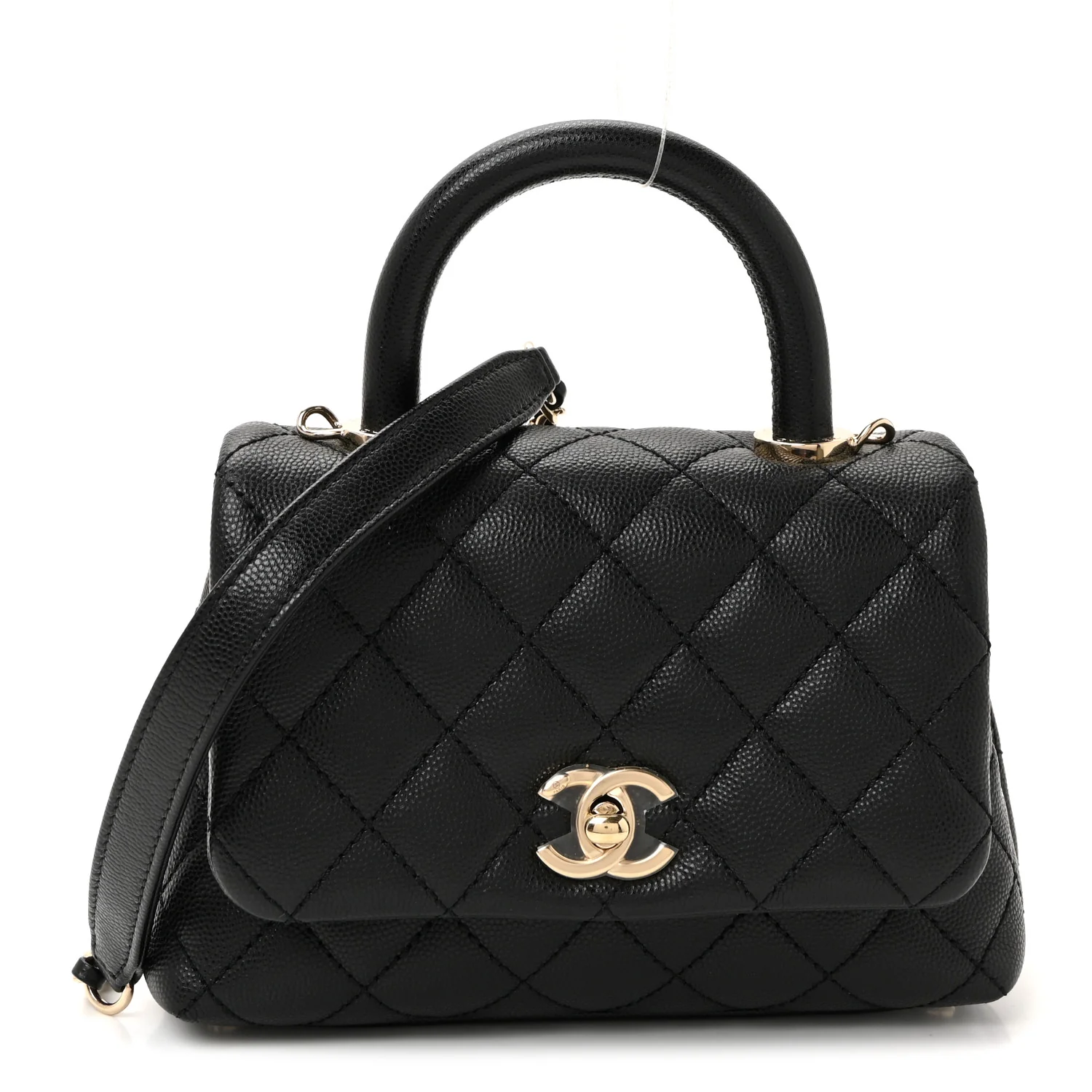 Caviar Quilted Extra Mini Coco Handle Flap Black