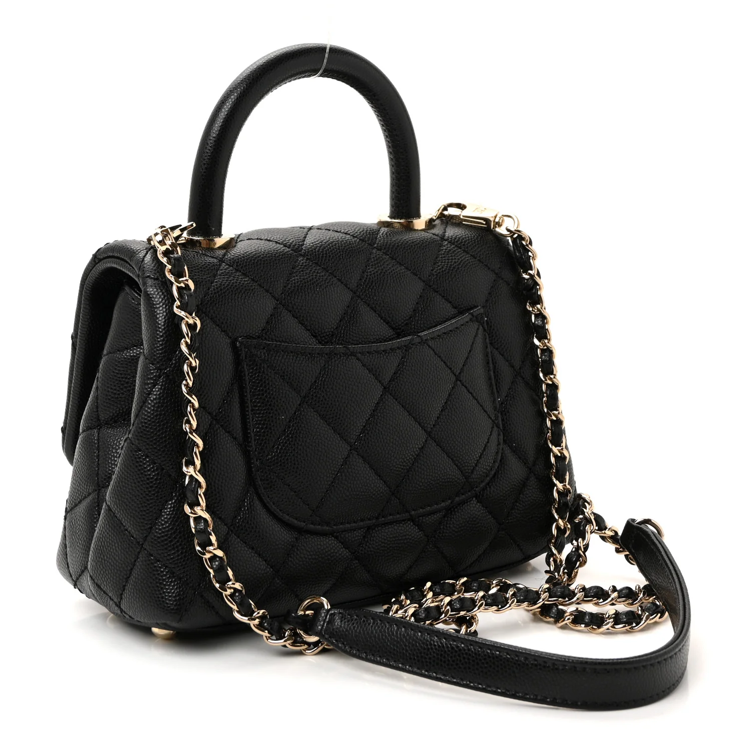 Caviar Quilted Extra Mini Coco Handle Flap Black - Image 3