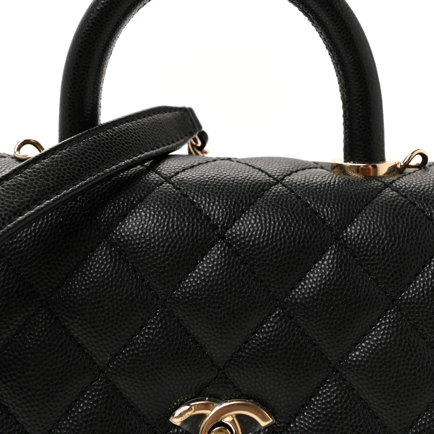 Caviar Quilted Extra Mini Coco Handle Flap Black - Image 7