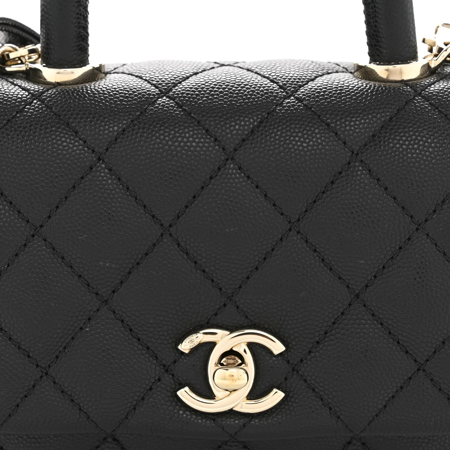 Caviar Quilted Extra Mini Coco Handle Flap Black - Image 8