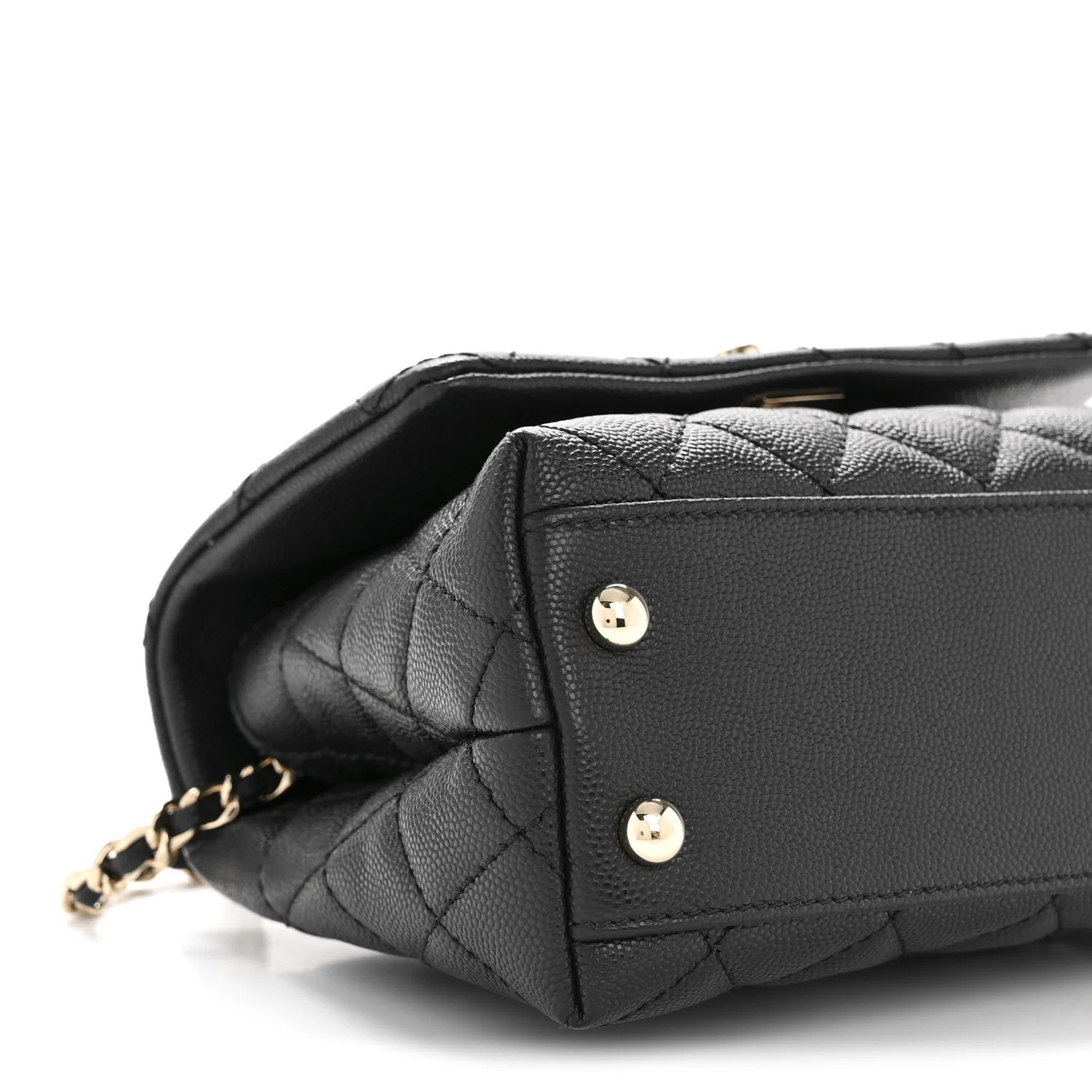 Caviar Quilted Extra Mini Coco Handle Flap Black - Image 9