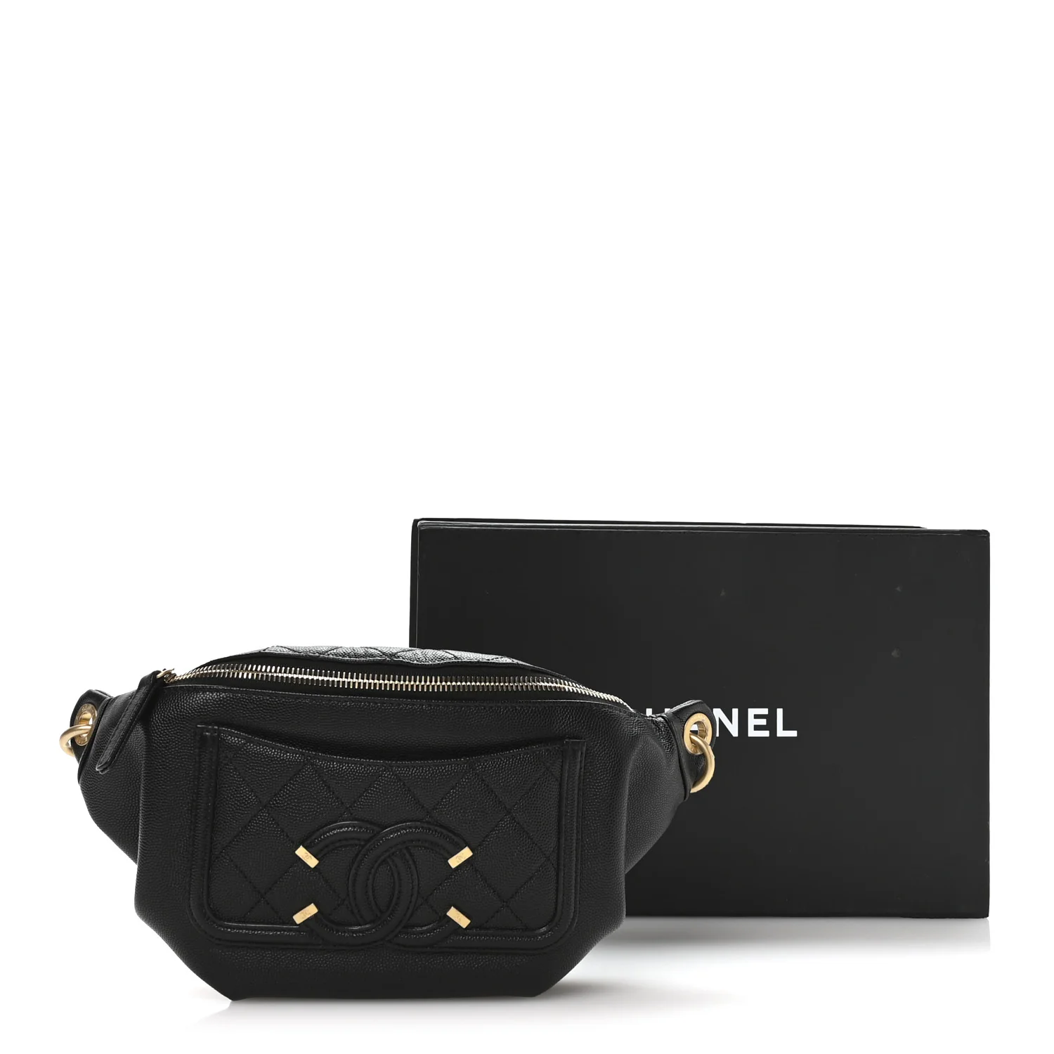 Caviar Quilted Filigree Waist Bag Black - Image 20