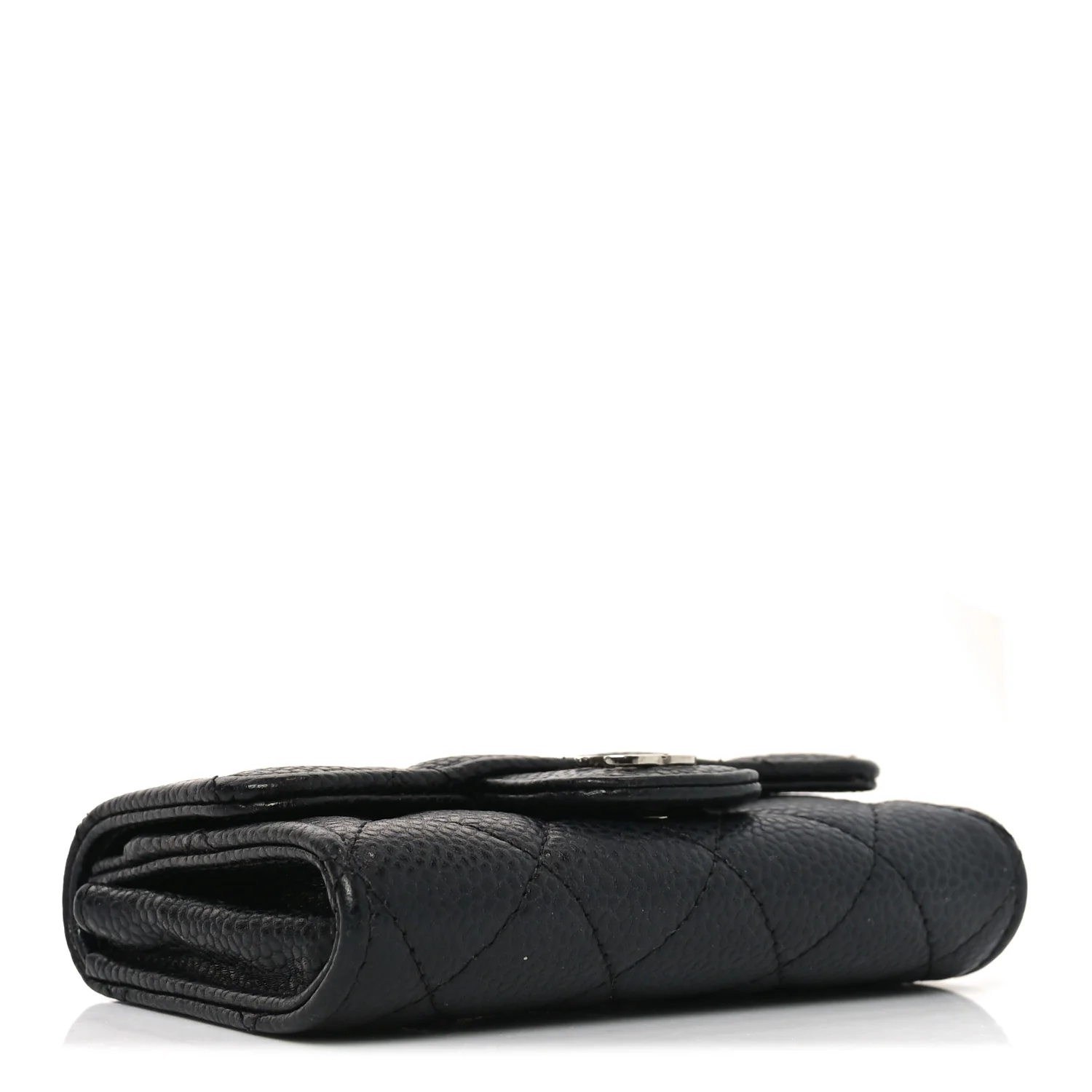 Caviar Quilted Flap Card Holder Black - Image 4