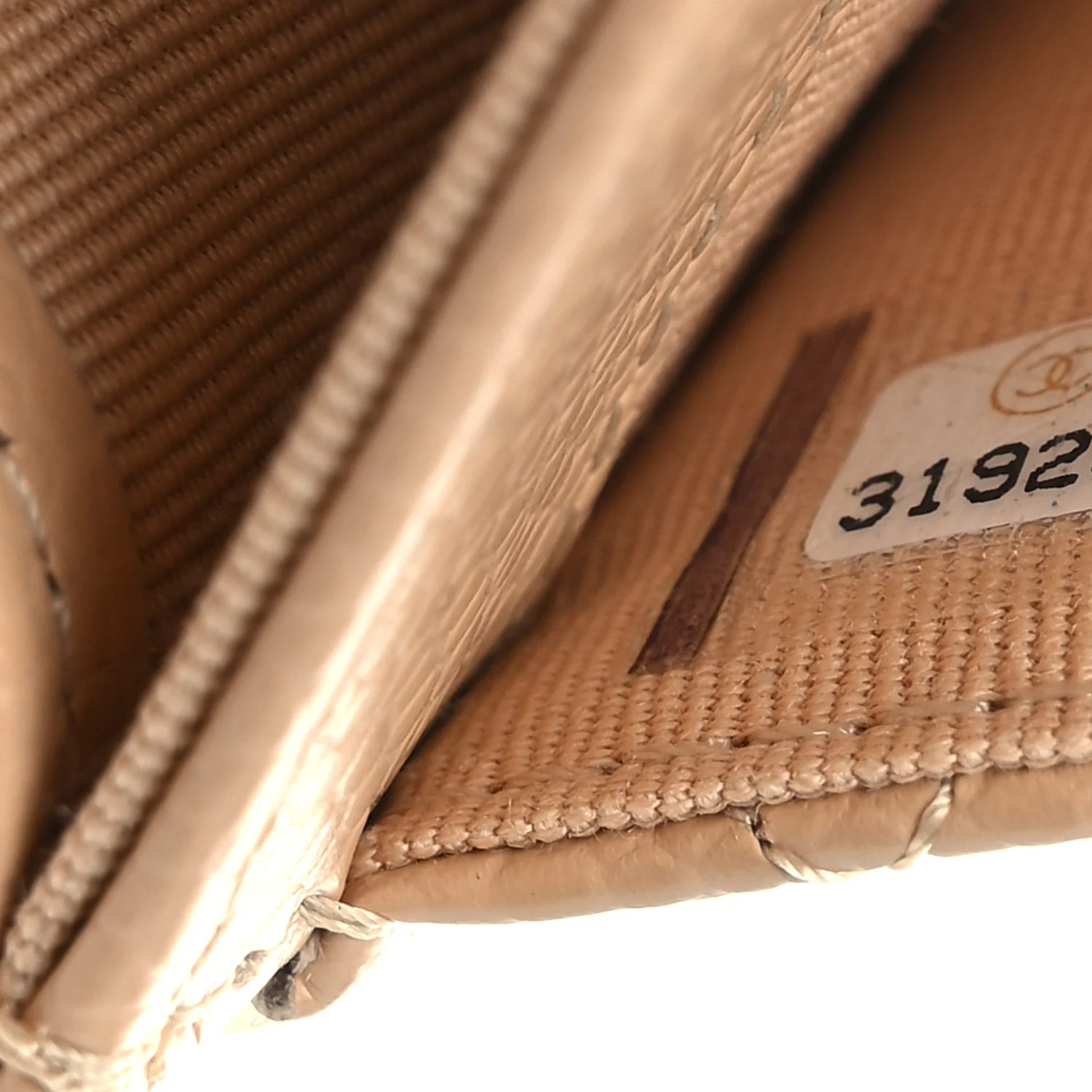 Caviar Quilted Flap Card Holder Wallet Beige - Image 8