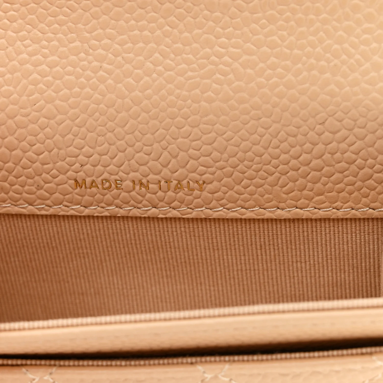 Caviar Quilted Flap Card Holder Wallet Beige - Image 7