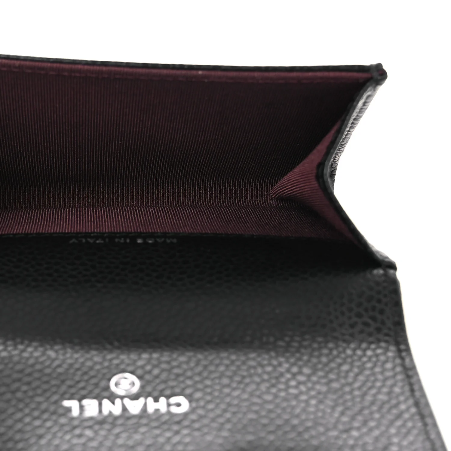 Caviar Quilted Flap Card Holder Wallet Black - Image 6