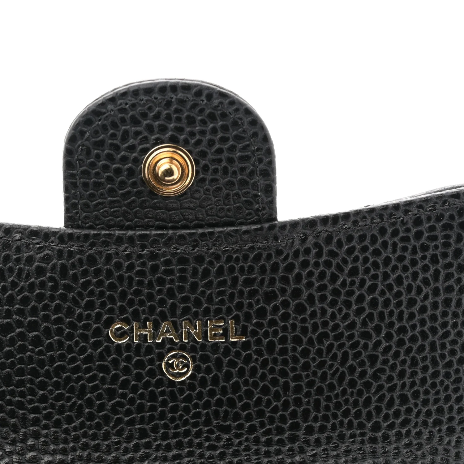 Caviar Quilted Flap Card Holder Wallet Black - Image 6