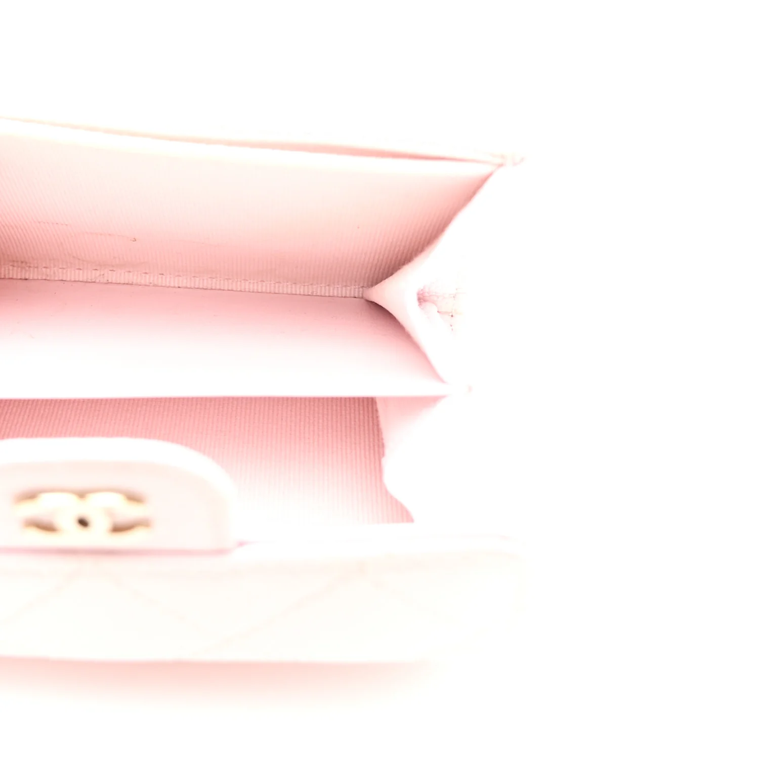 Caviar Quilted Flap Card Holder Wallet Light Pink - Image 5