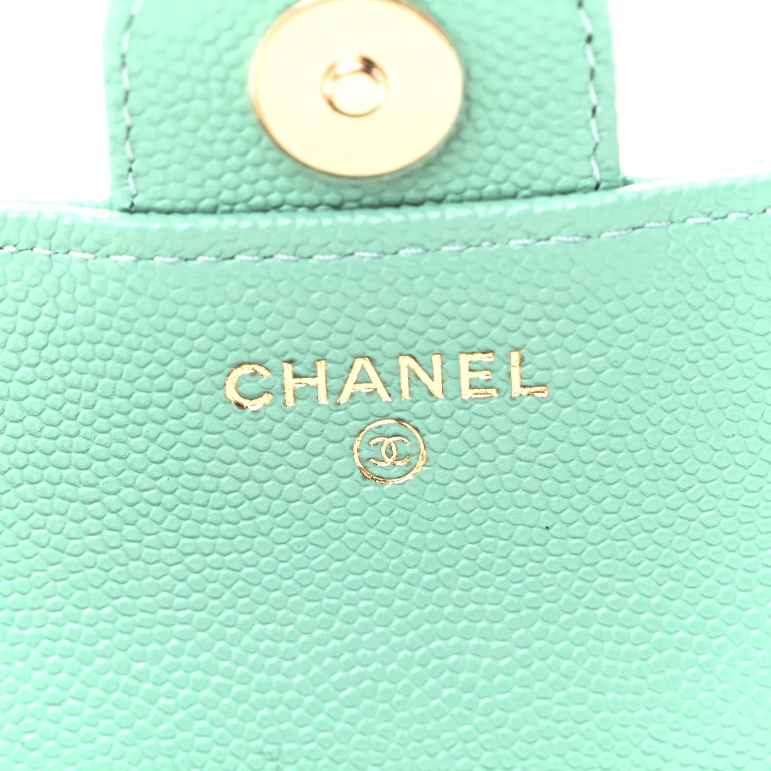 Caviar Quilted Flap Phone Holder With Chain Turquoise - Image 6