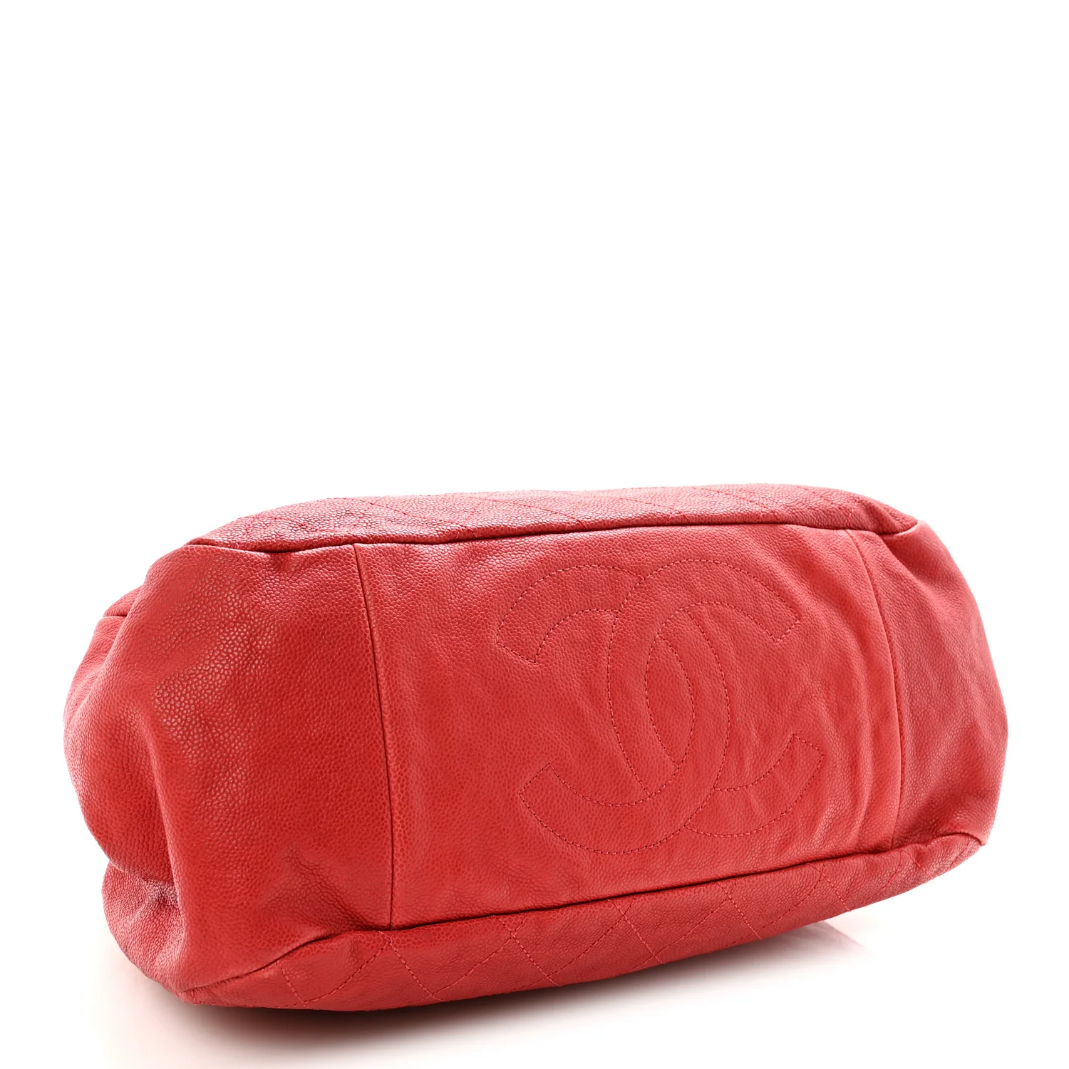 Caviar Quilted Frame CC Shopping Tote Red - Image 4