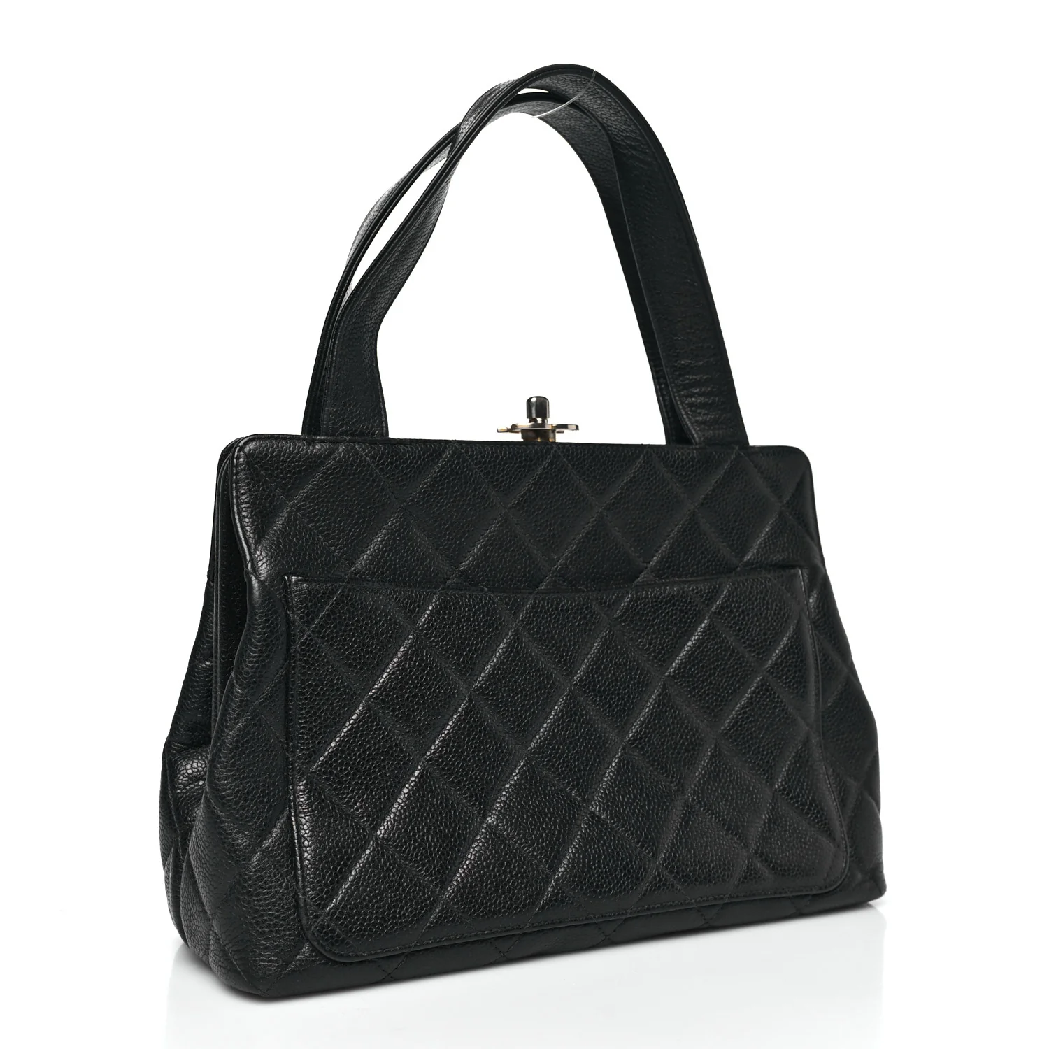 Caviar Quilted Frame Shoulder Bag Black - Image 3