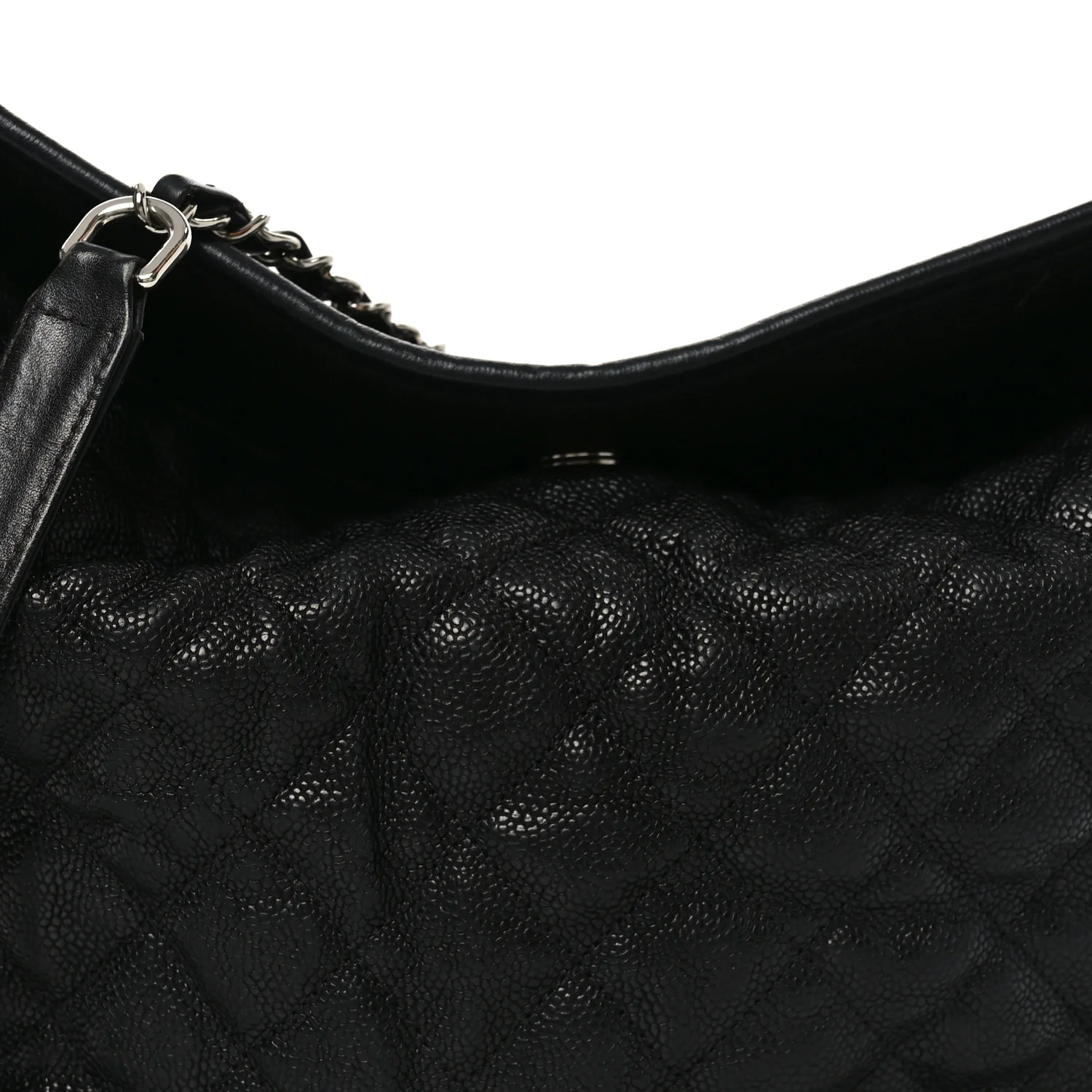 Caviar Quilted French Riviera Hobo Black - Image 8