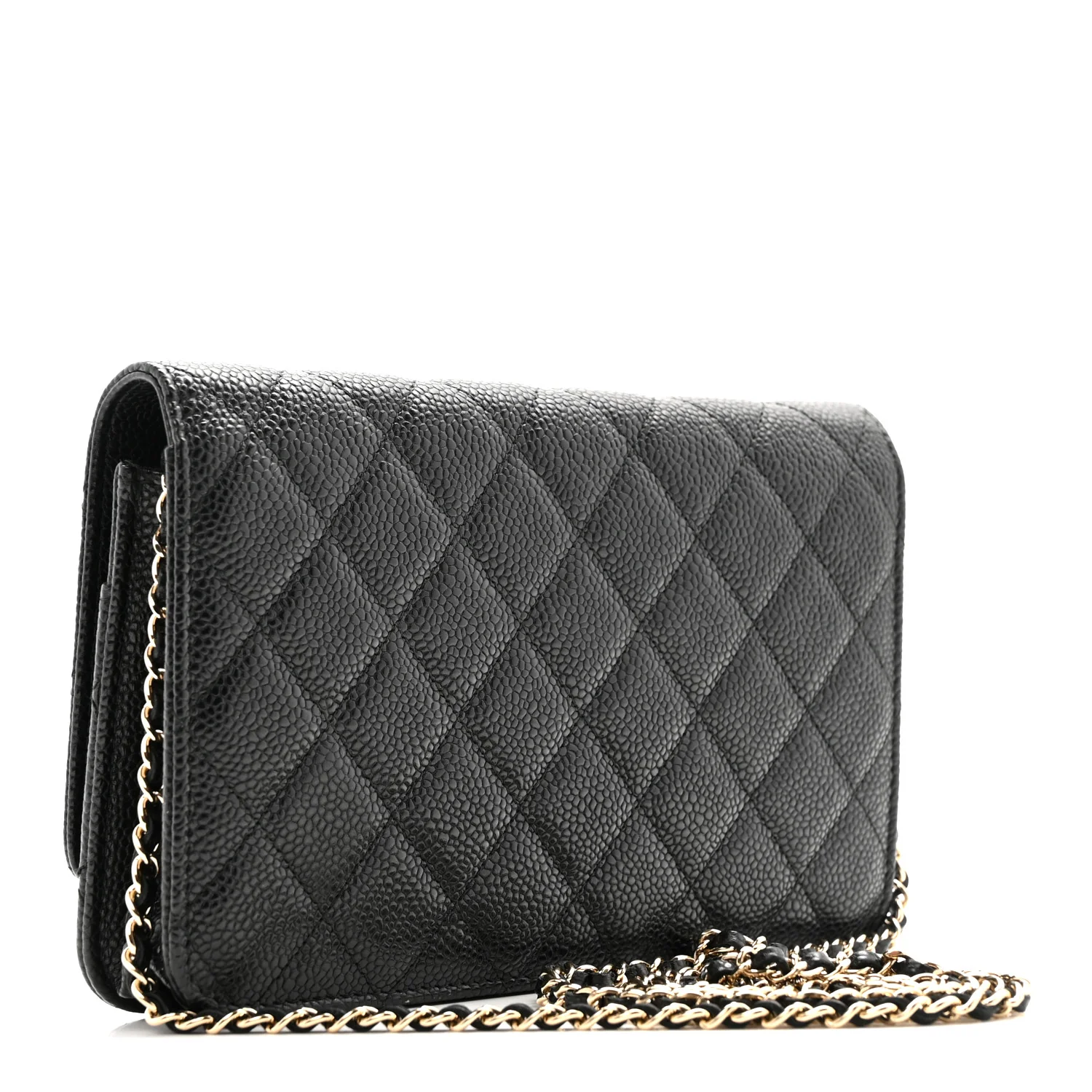 Caviar Quilted Golden Class Wallet On Chain WOC Black - Image 3