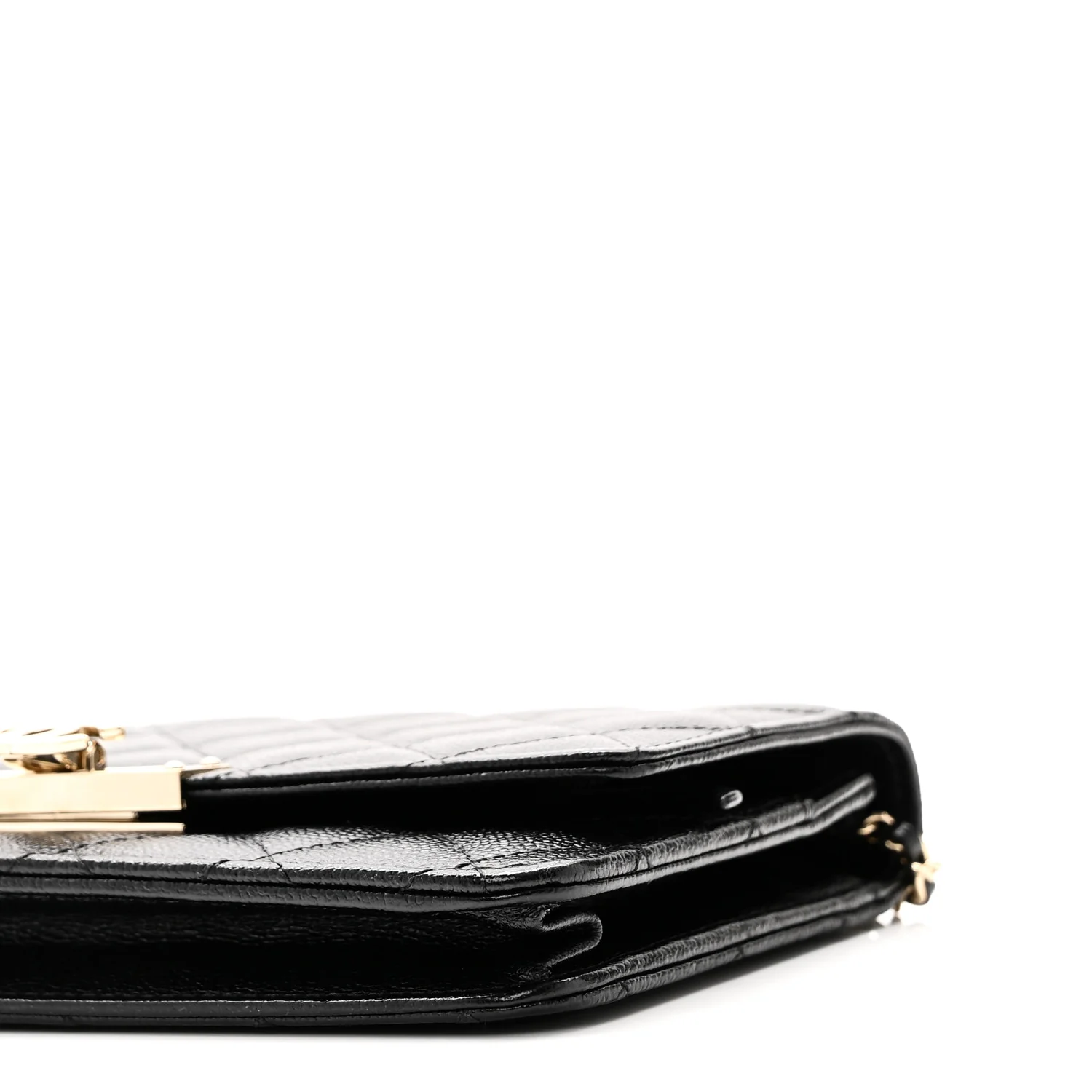 Caviar Quilted Golden Class Wallet On Chain WOC Black - Image 11