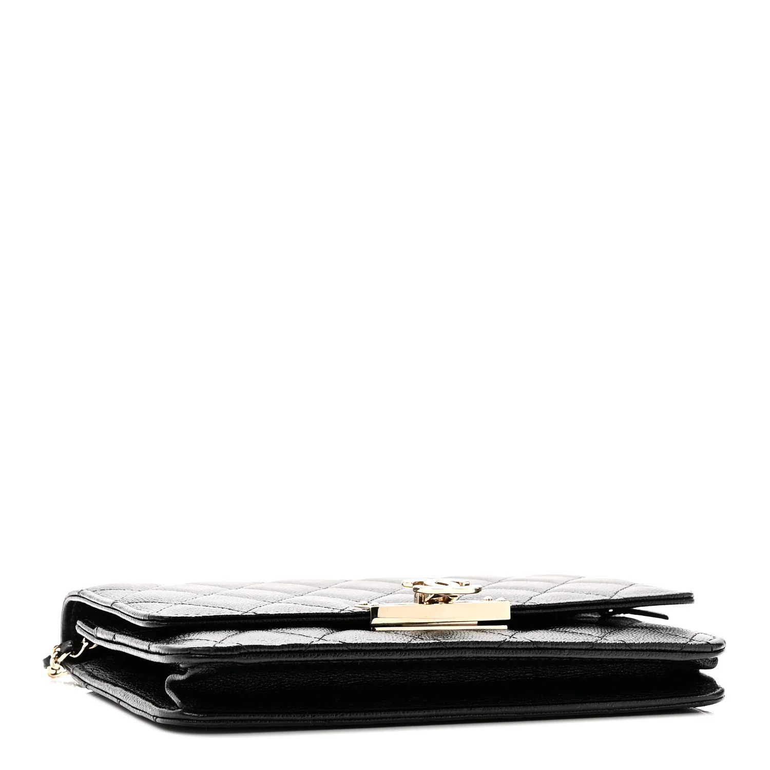 Caviar Quilted Golden Class Wallet On Chain WOC Black - Image 4