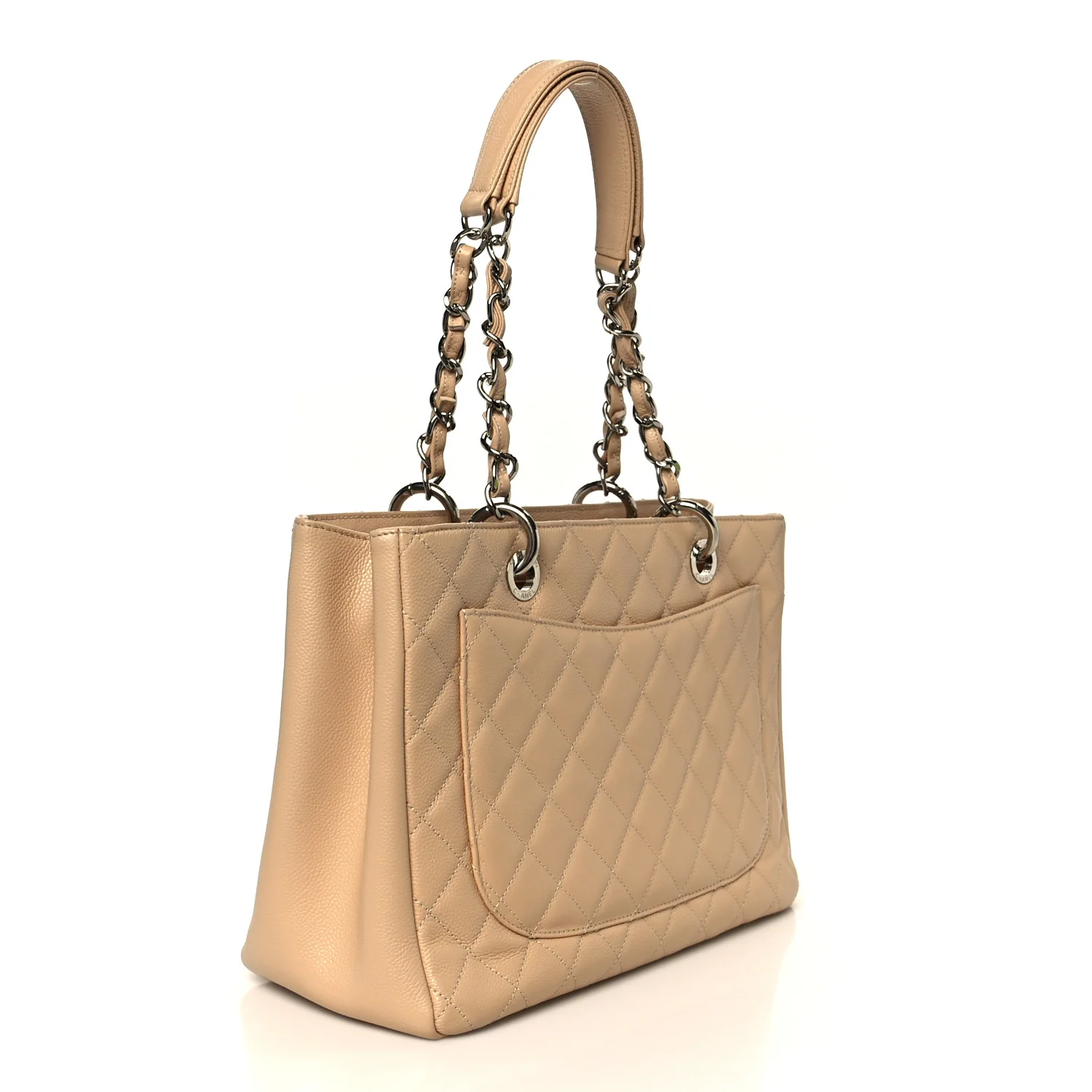 Caviar Quilted Grand Shopping Tote GST Beige - Image 3