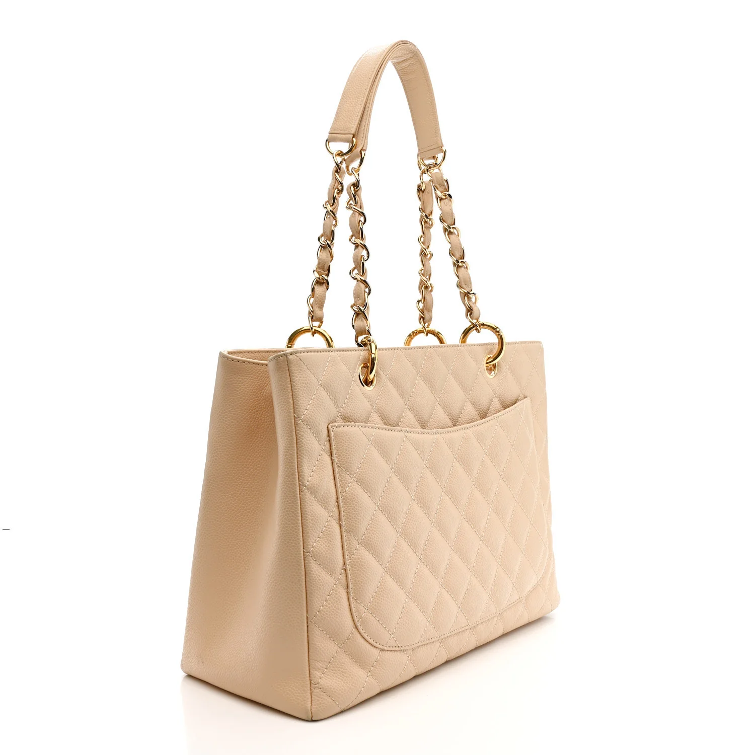 Caviar Quilted Grand Shopping Tote GST Beige Clair - Image 3