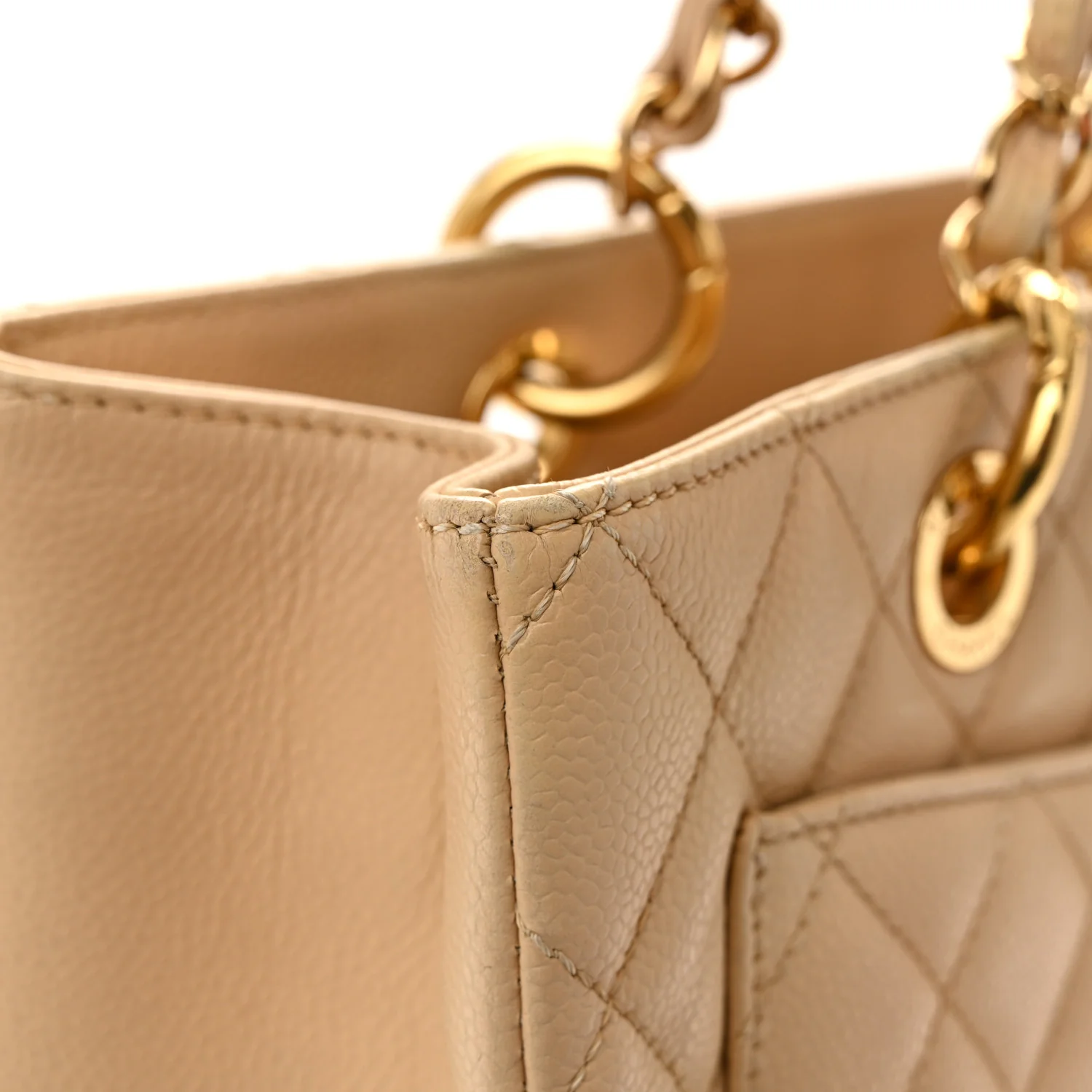 Caviar Quilted Grand Shopping Tote GST Beige Clair - Image 11