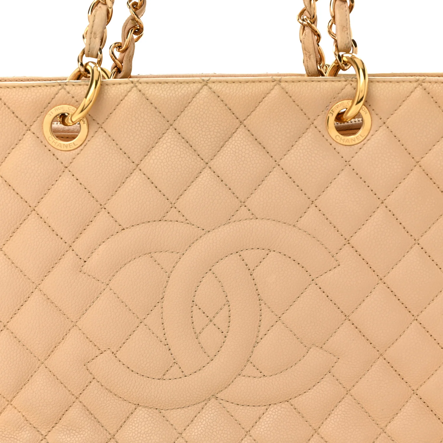 Caviar Quilted Grand Shopping Tote GST Beige Clair - Image 8