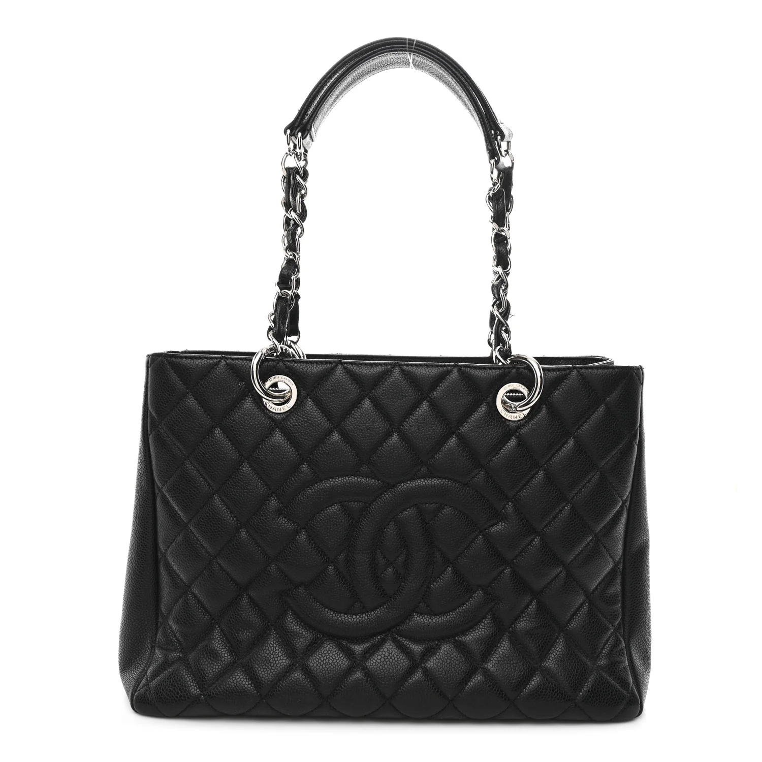 Caviar Quilted Grand Shopping Tote GST Black