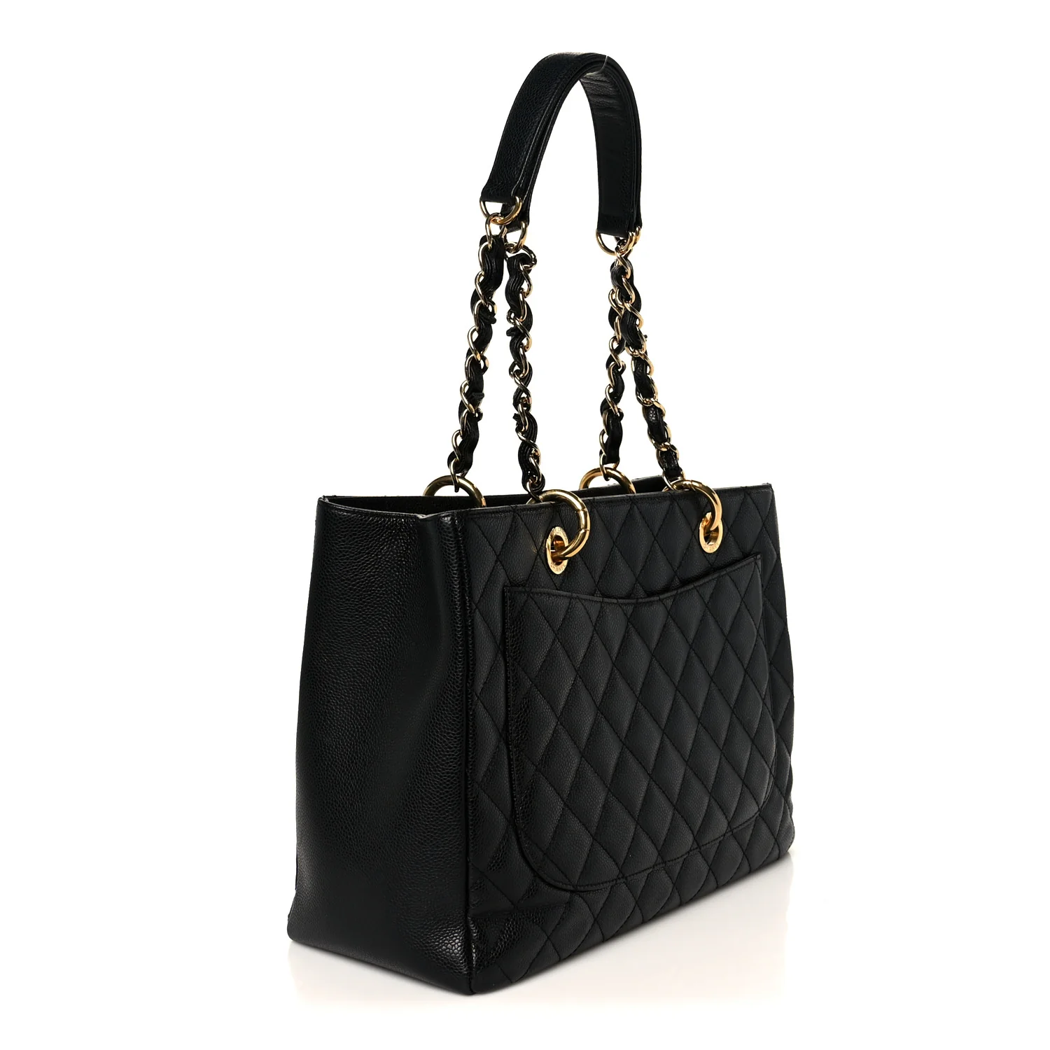 Caviar Quilted Grand Shopping Tote GST Black - Image 3